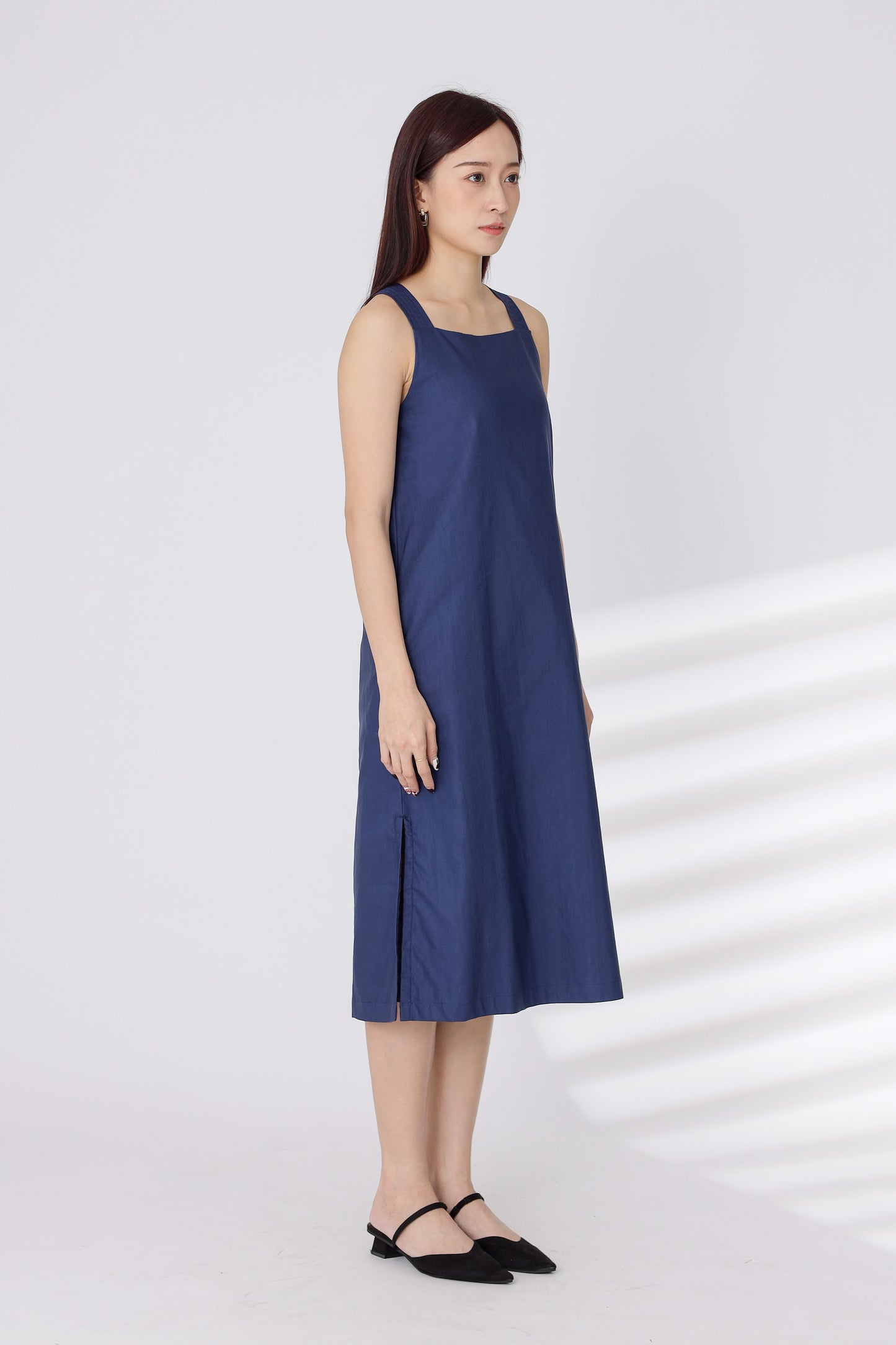 Quinn Square Neck Midi Dress - Navy