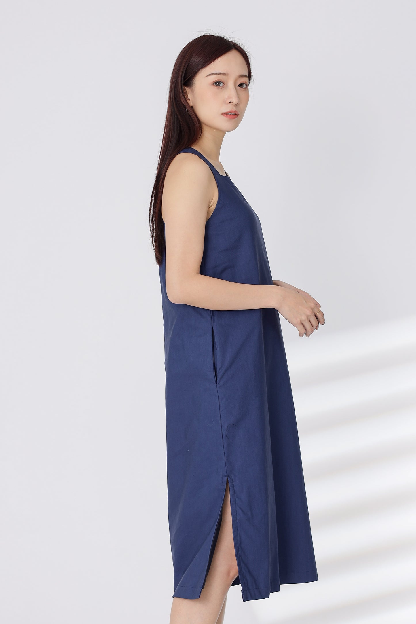 Quinn Square Neck Midi Dress - Navy