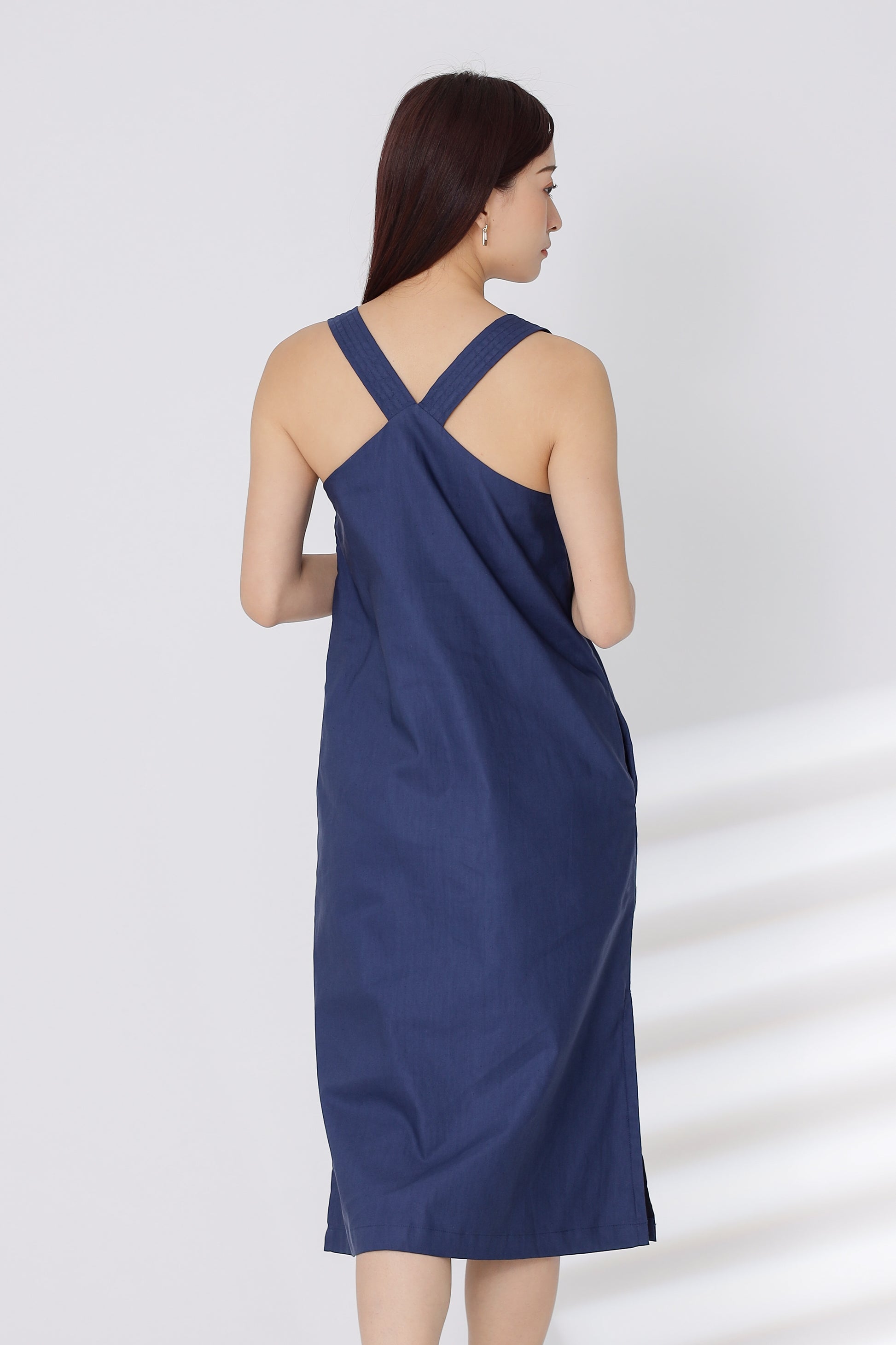 Quinn Square Neck Midi Dress - Navy