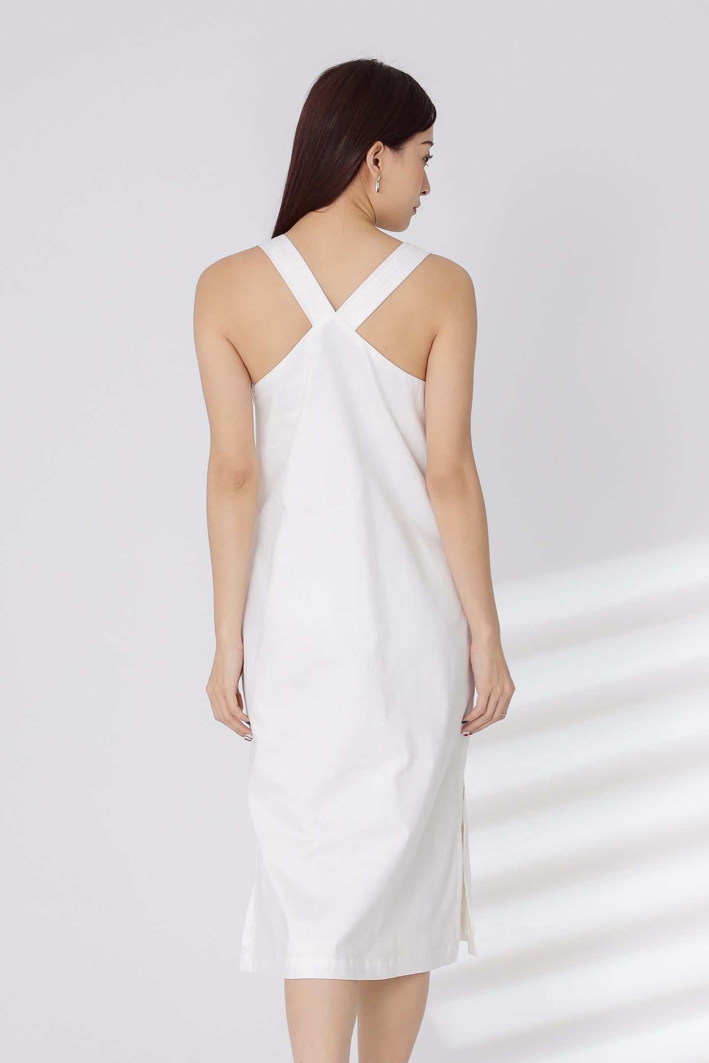Quinn Square Neck Midi Dress - White