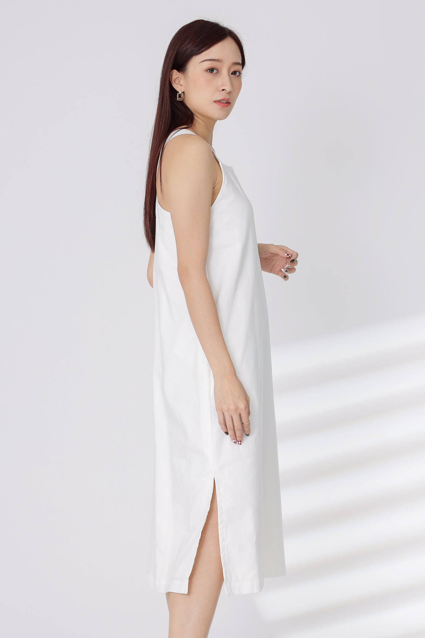 Quinn Square Neck Midi Dress - White
