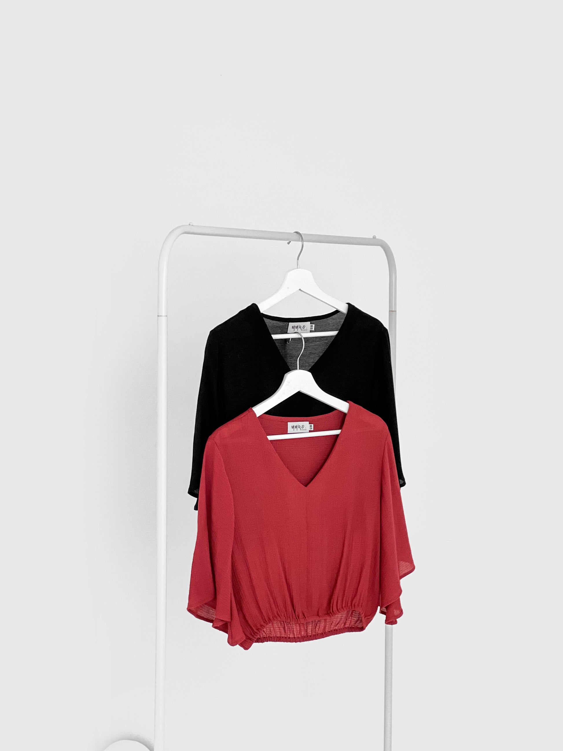 Ramira V Neck Bell Sleeve Top - Black
