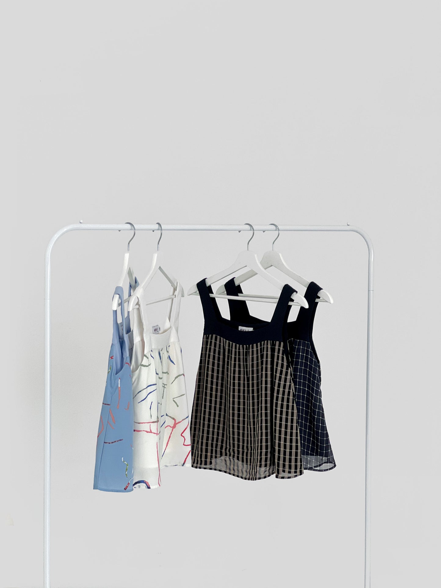 Rebekka Gingham Square Neck Top - B&W