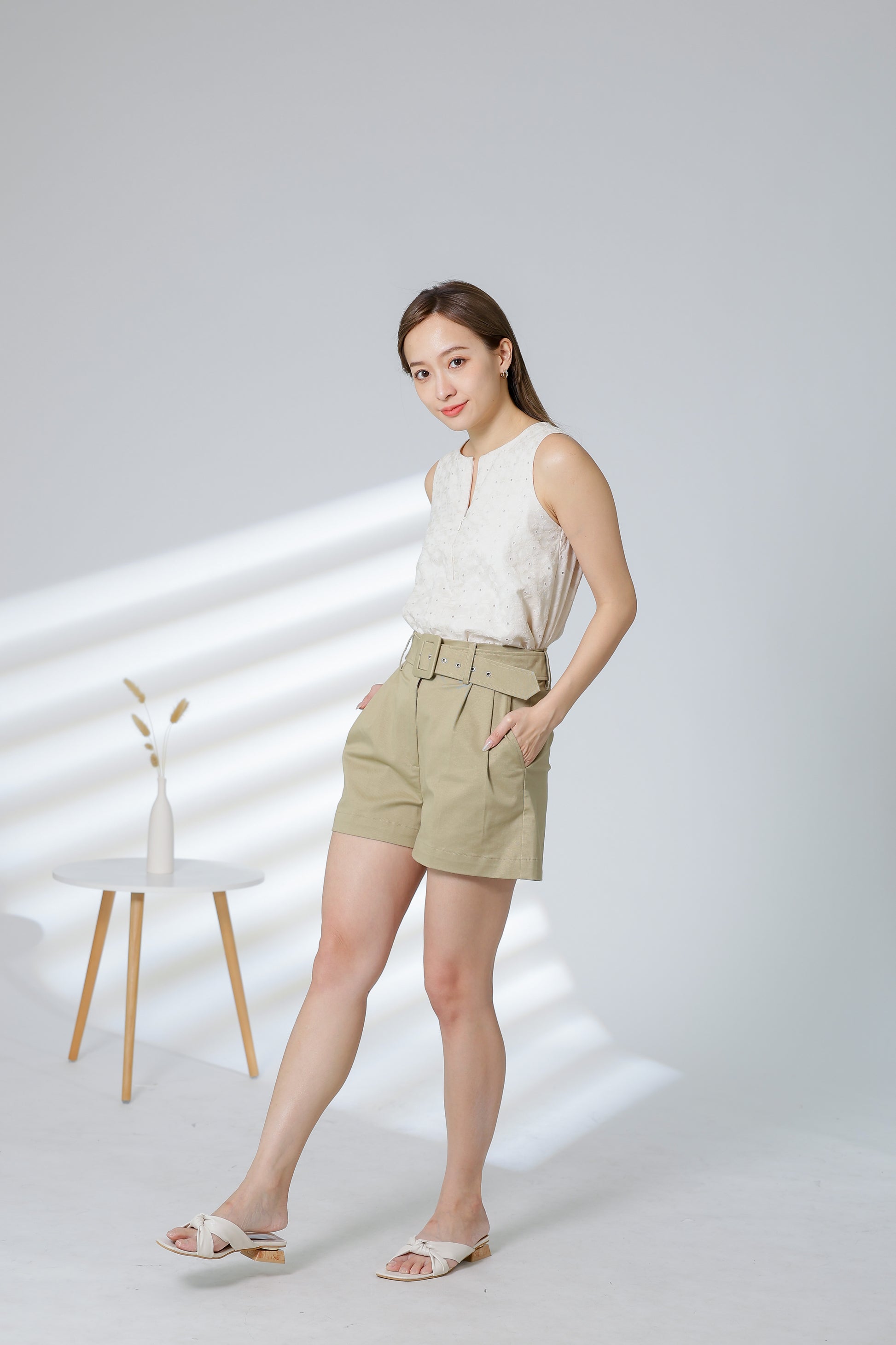 Rima Belted Short - Sand