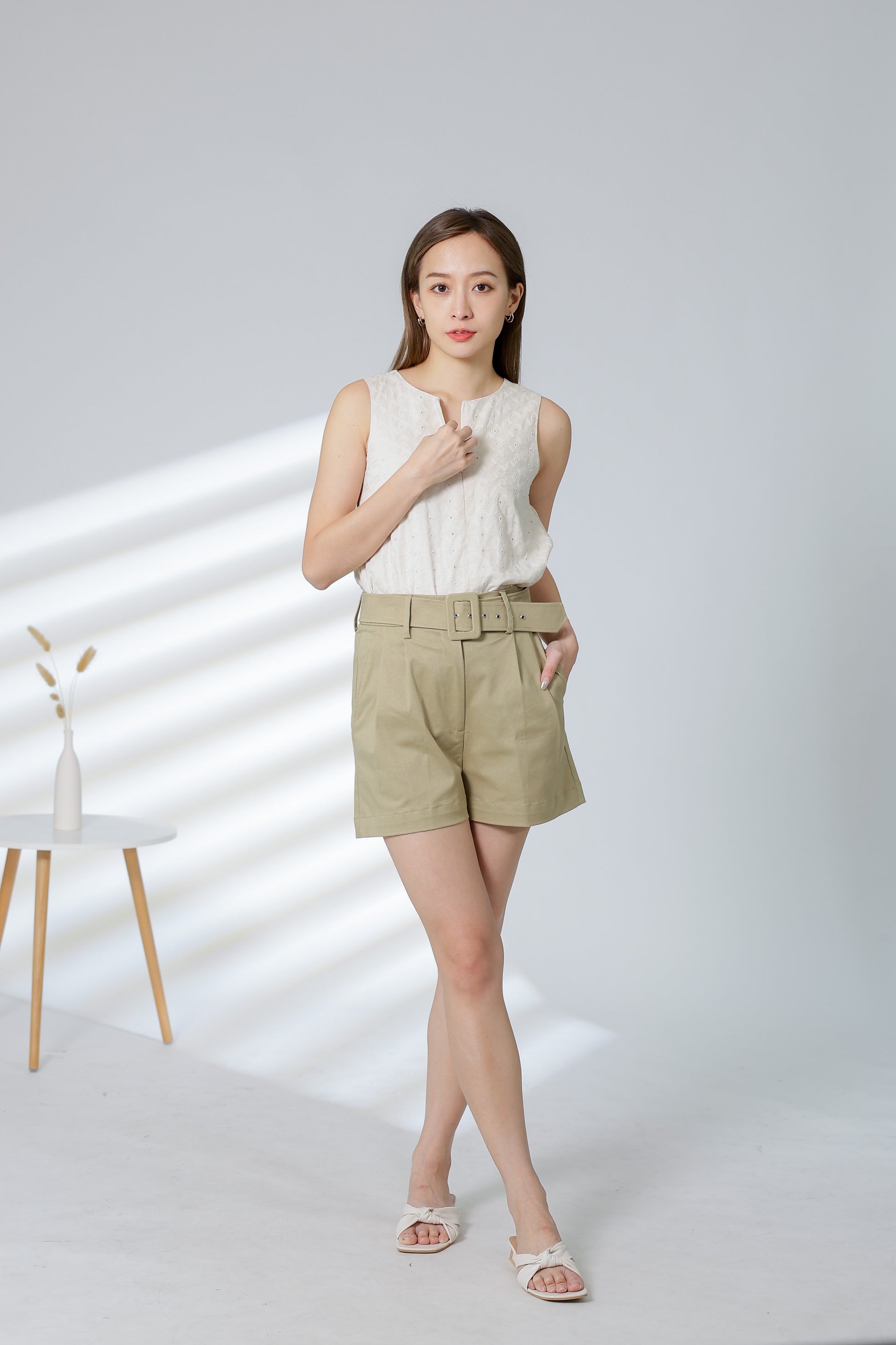 Rima Belted Short - Sand