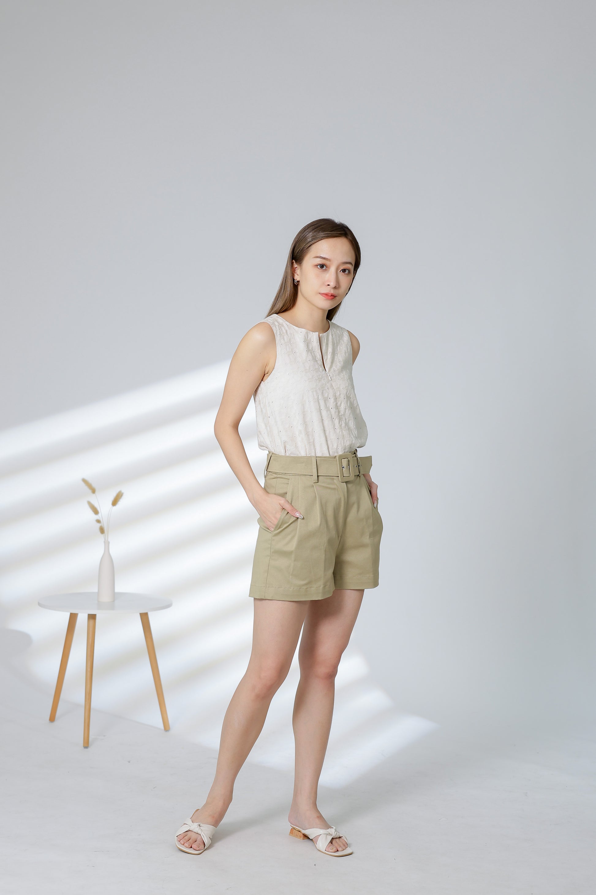 Rima Belted Short - Sand