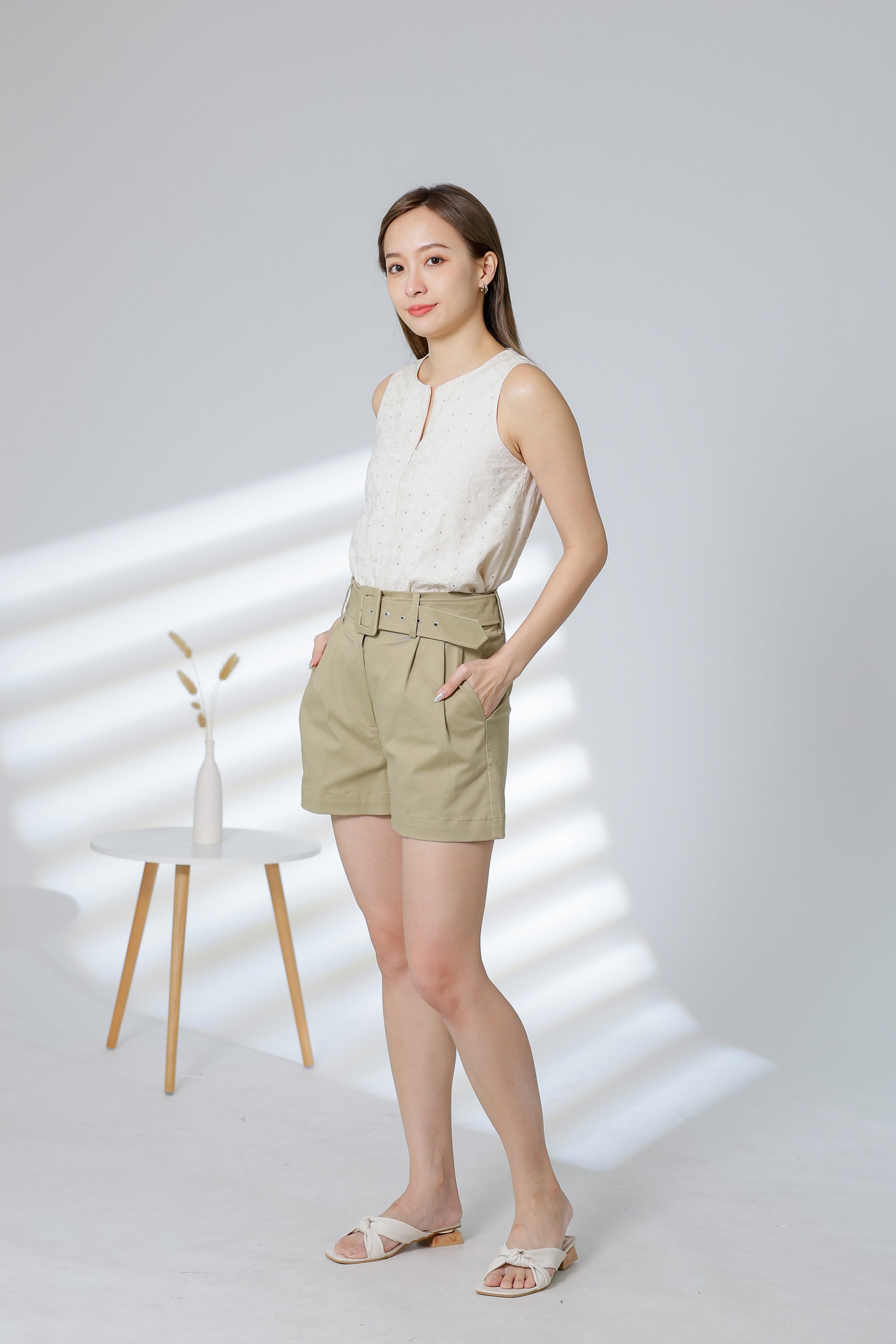 Rima Belted Short - Sand