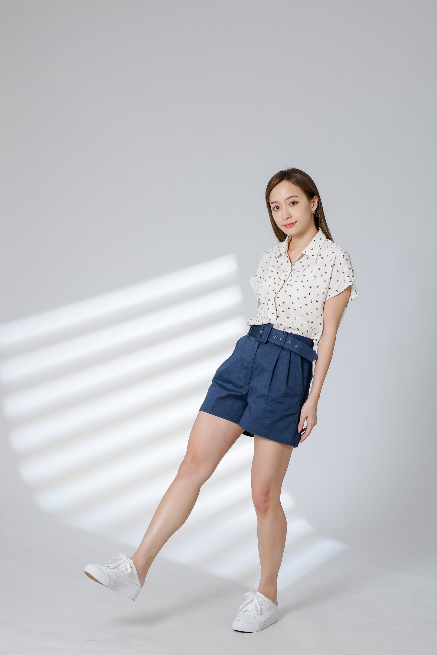 Rima Belted Short - Denim