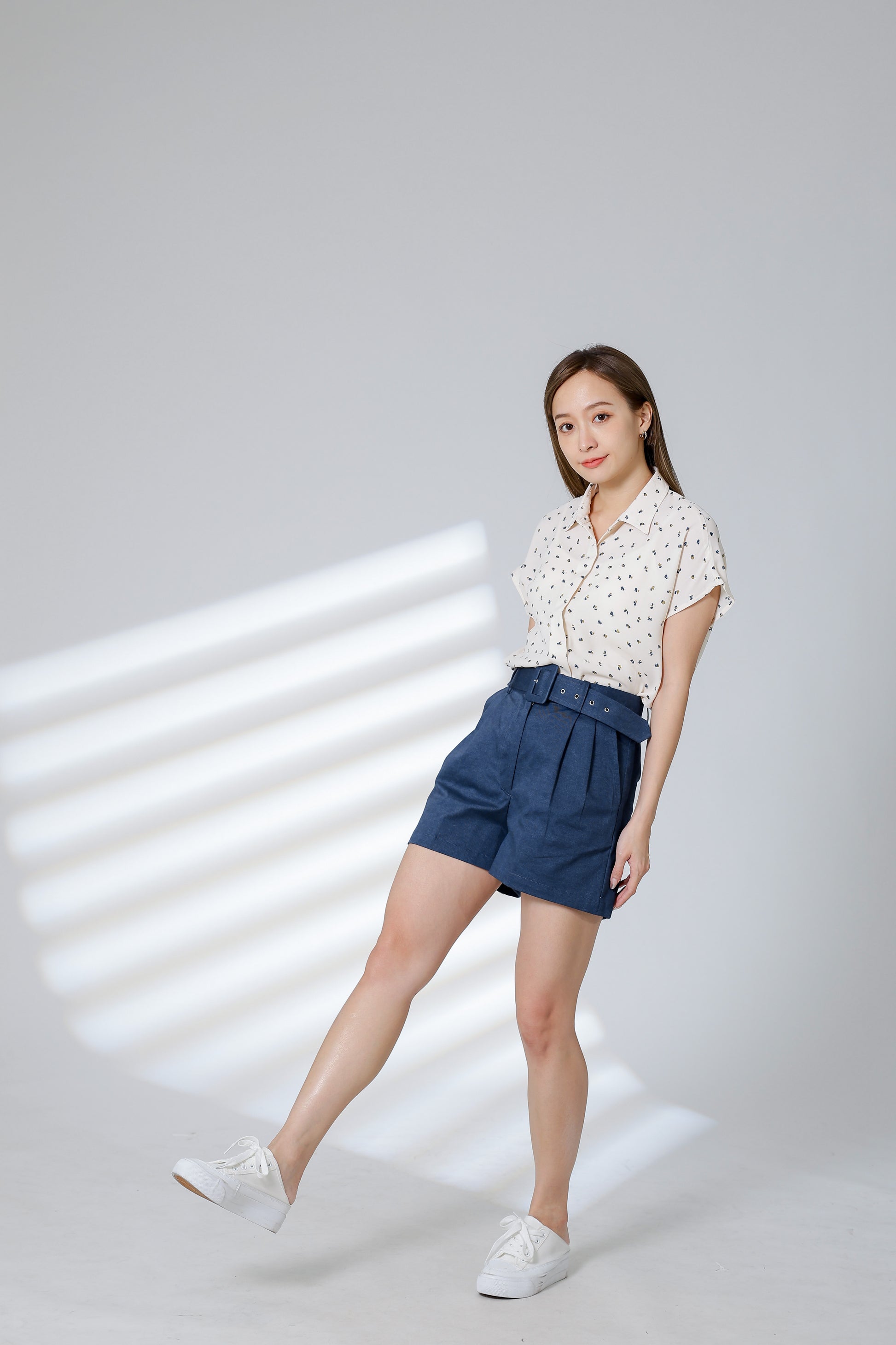 Rima Belted Short - Denim