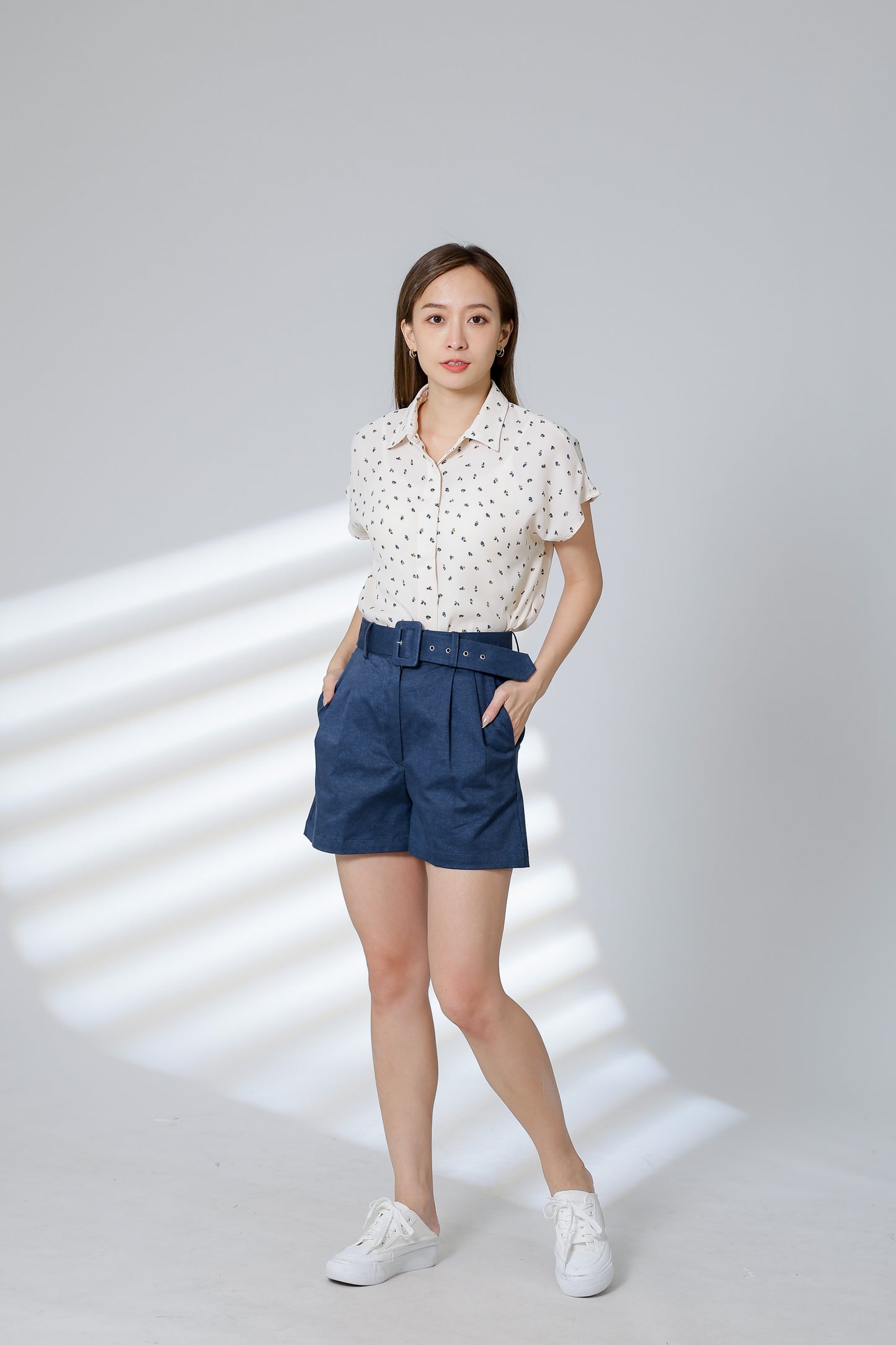 Rima Belted Short - Denim