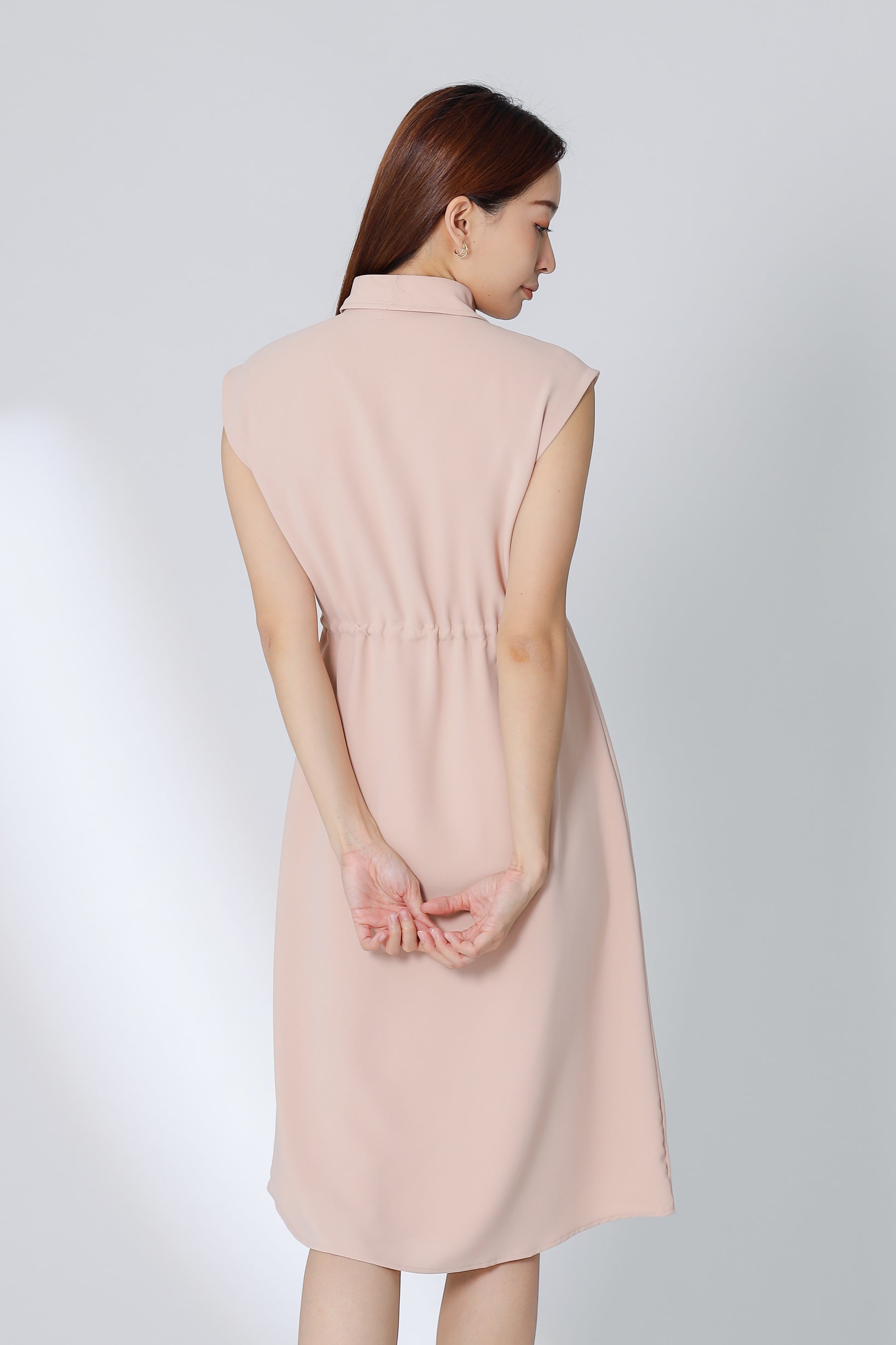 Robyn Drawstring Dress - Nude
