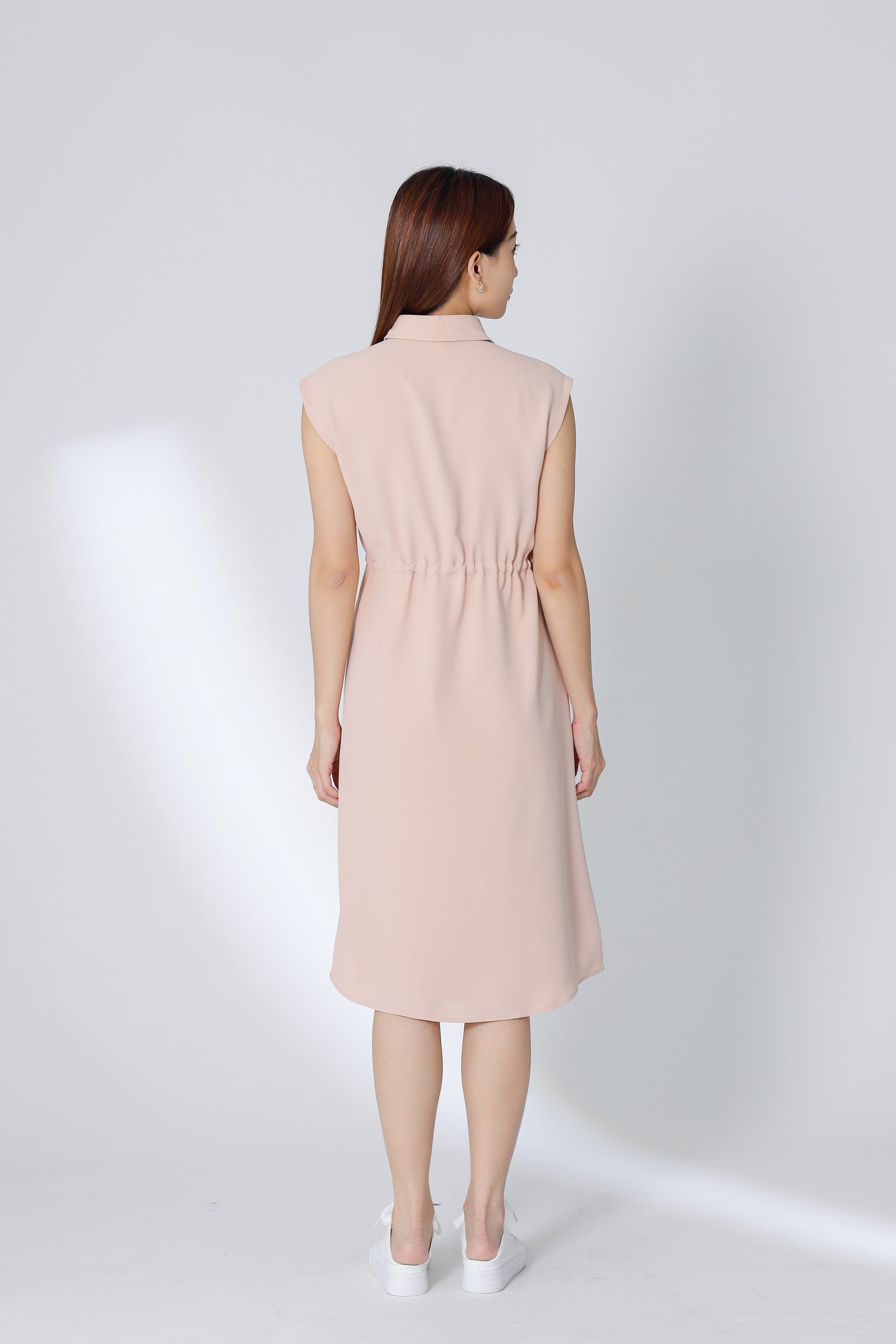 Robyn Drawstring Dress - Nude