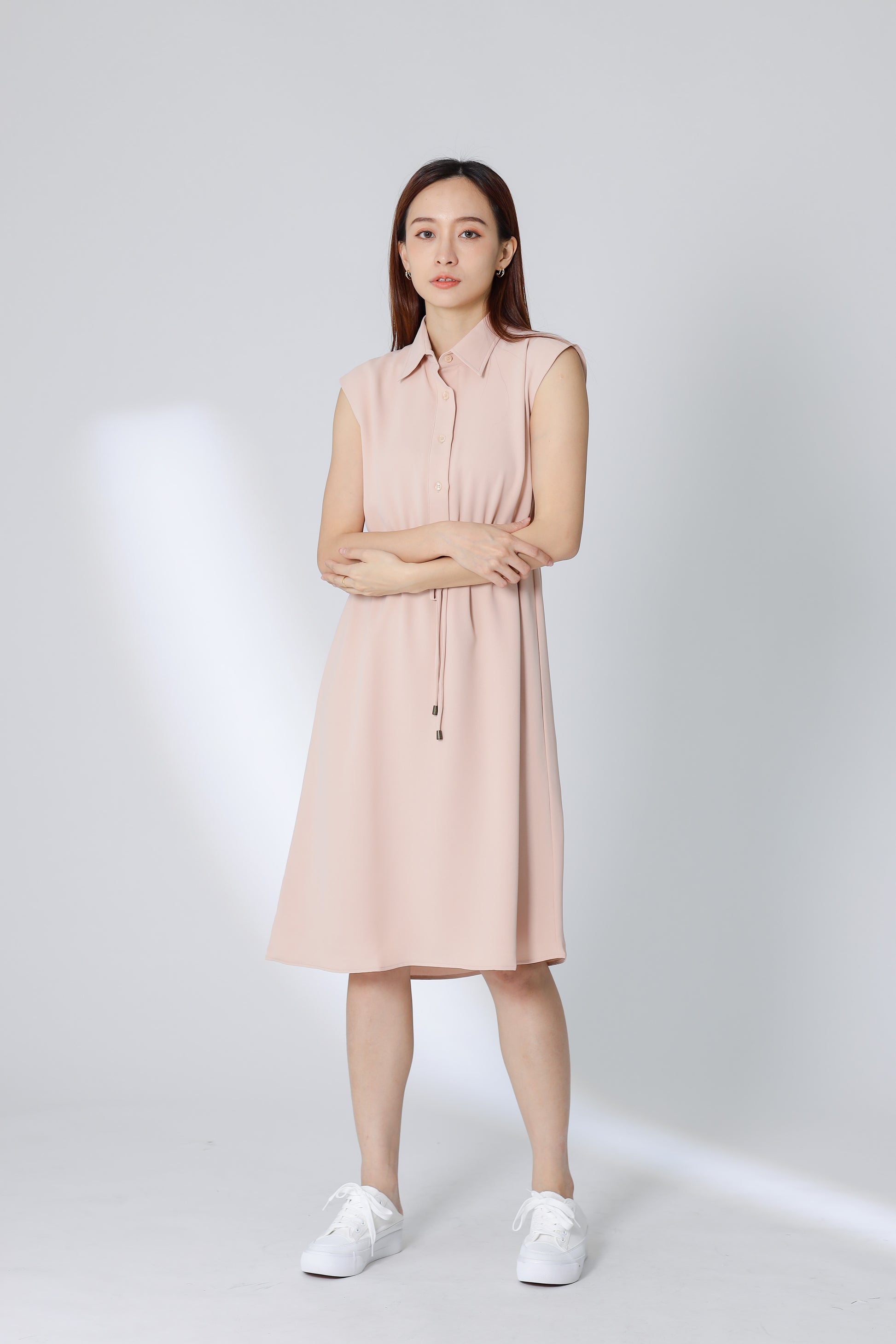 Robyn Drawstring Dress - Nude