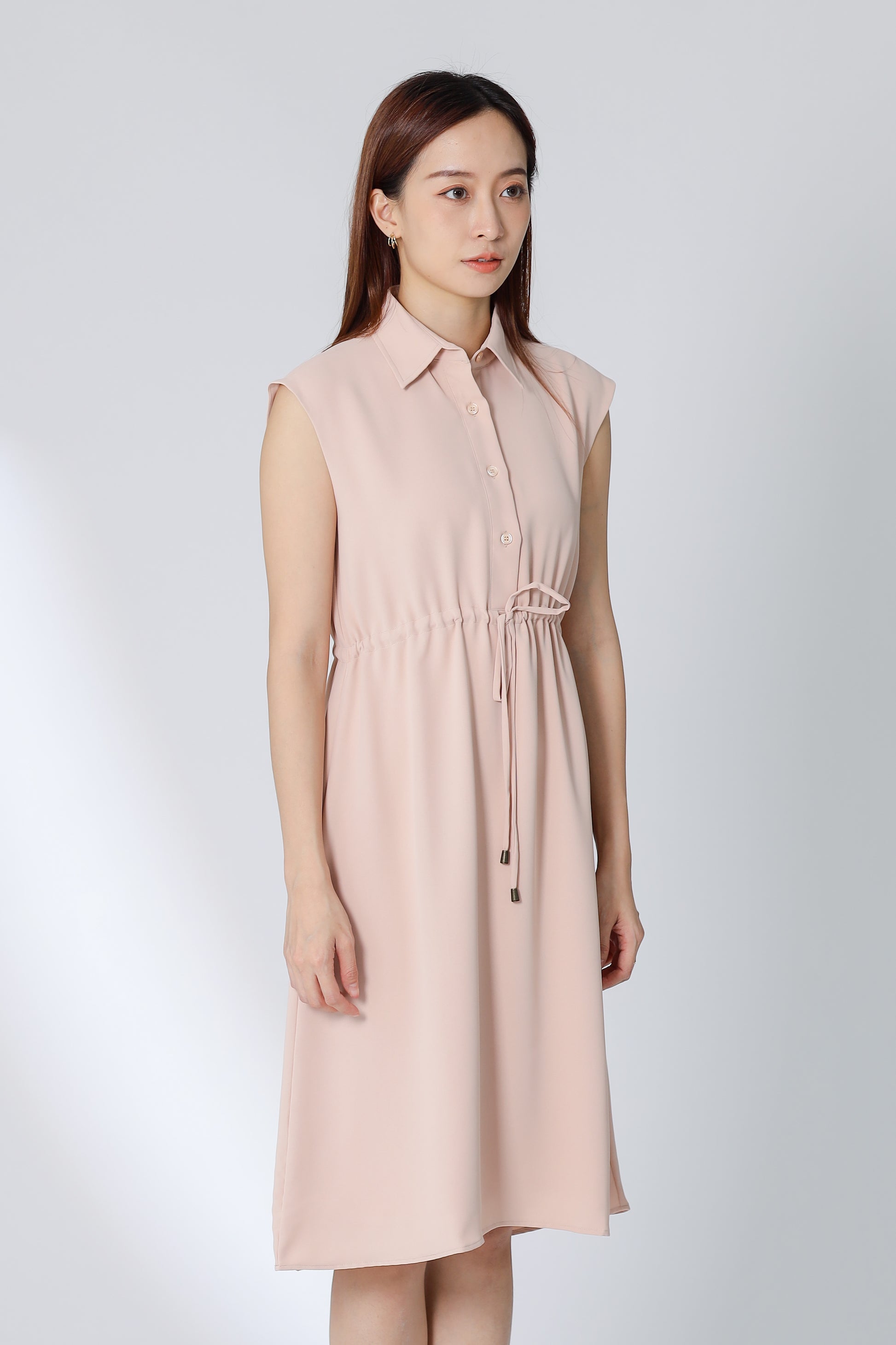 Robyn Drawstring Dress - Nude