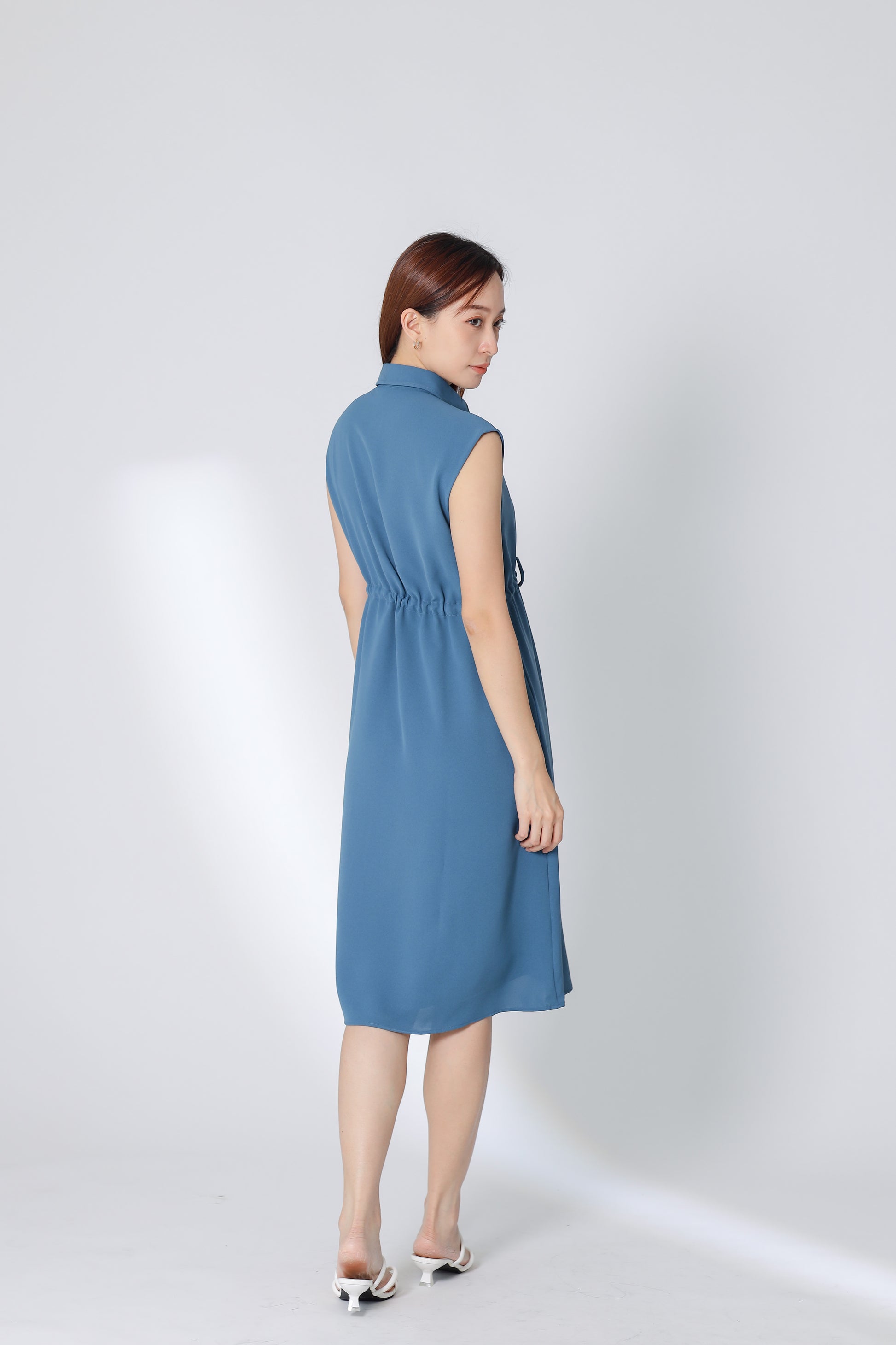 Robyn Drawstring Dress - Teal