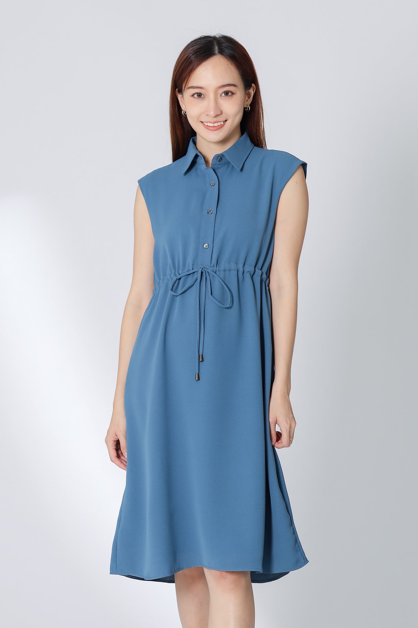 Robyn Drawstring Dress - Teal