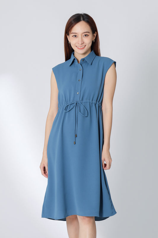 Robyn Drawstring Dress - Teal