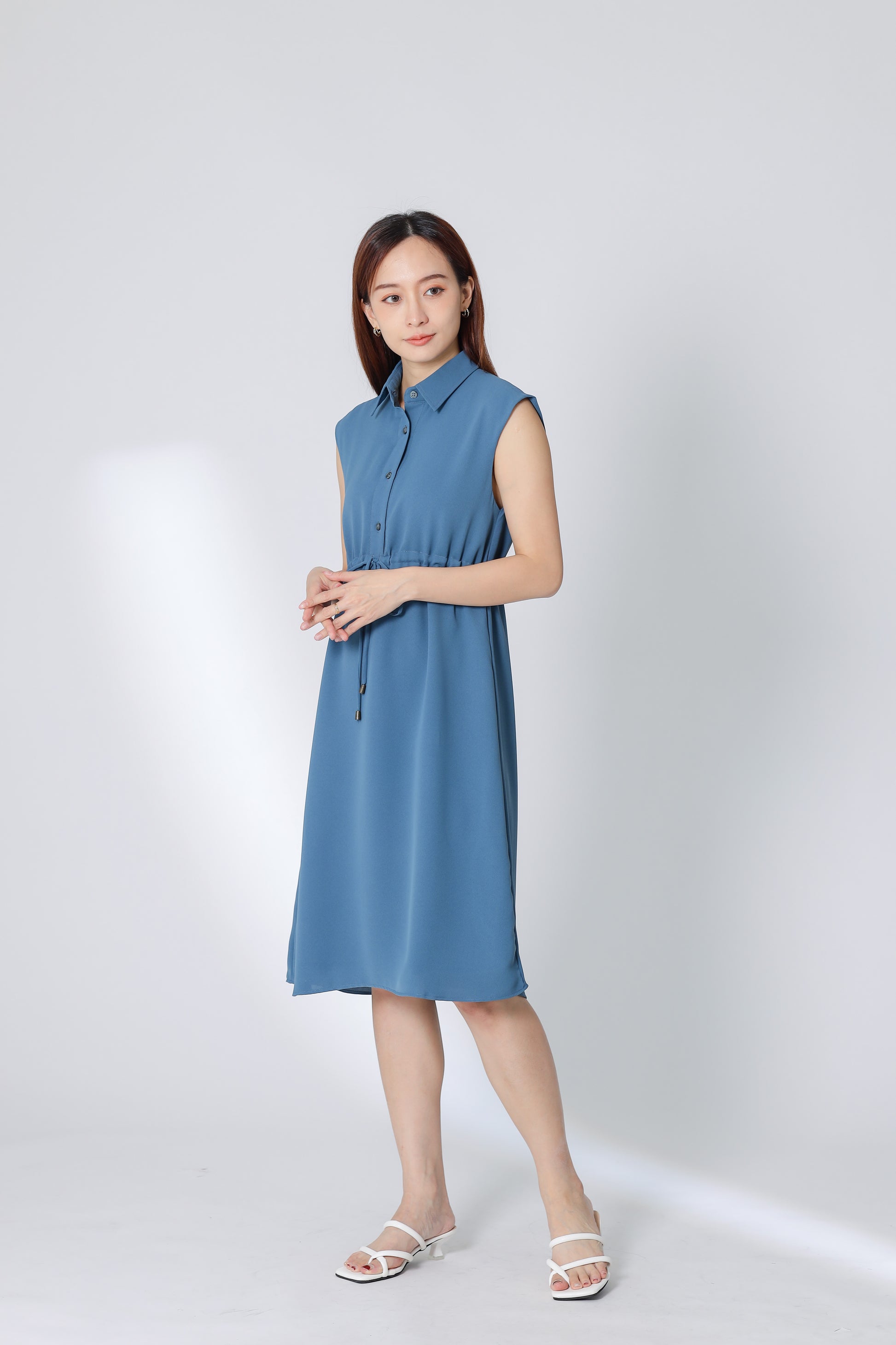Robyn Drawstring Dress - Teal