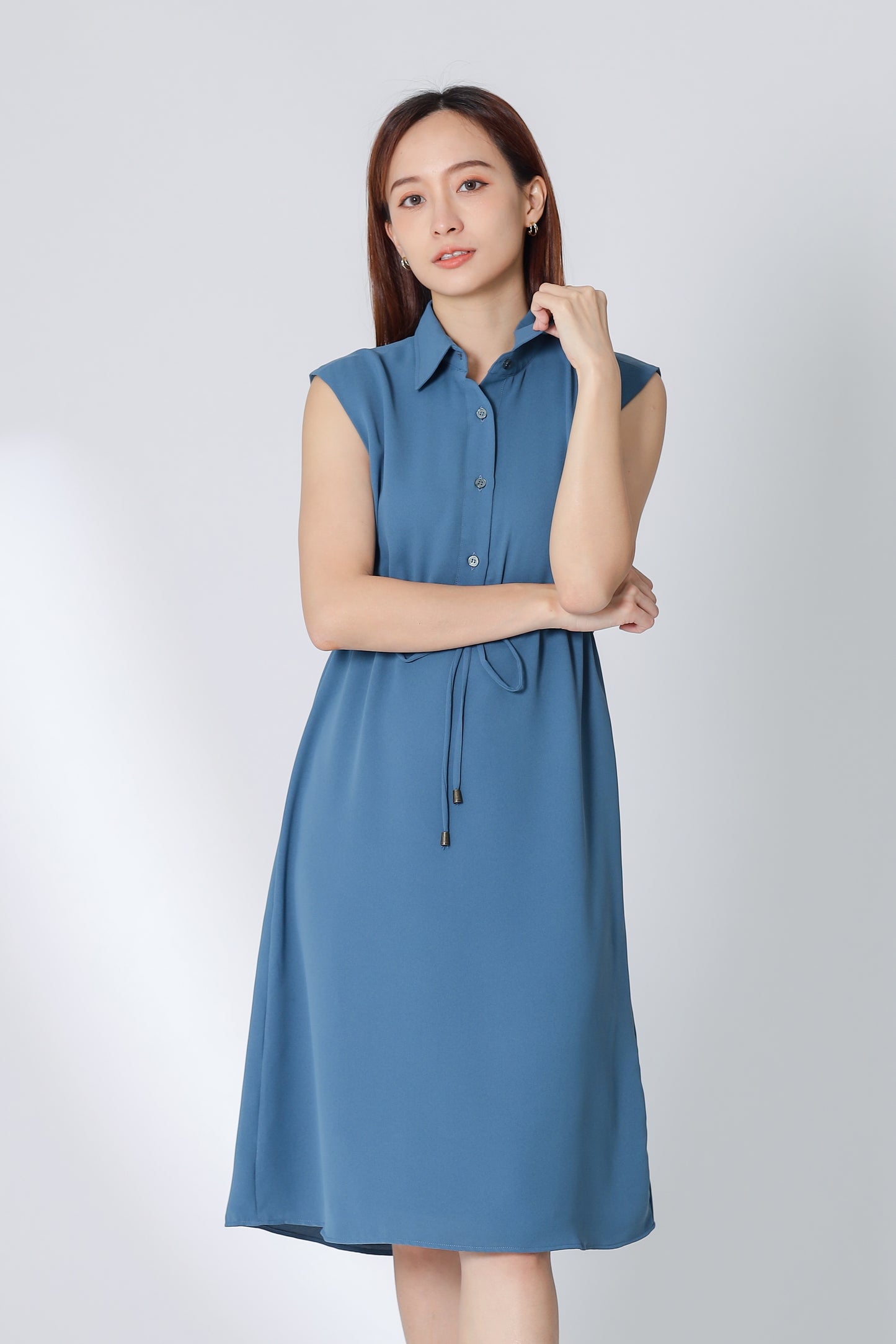 Robyn Drawstring Dress - Teal