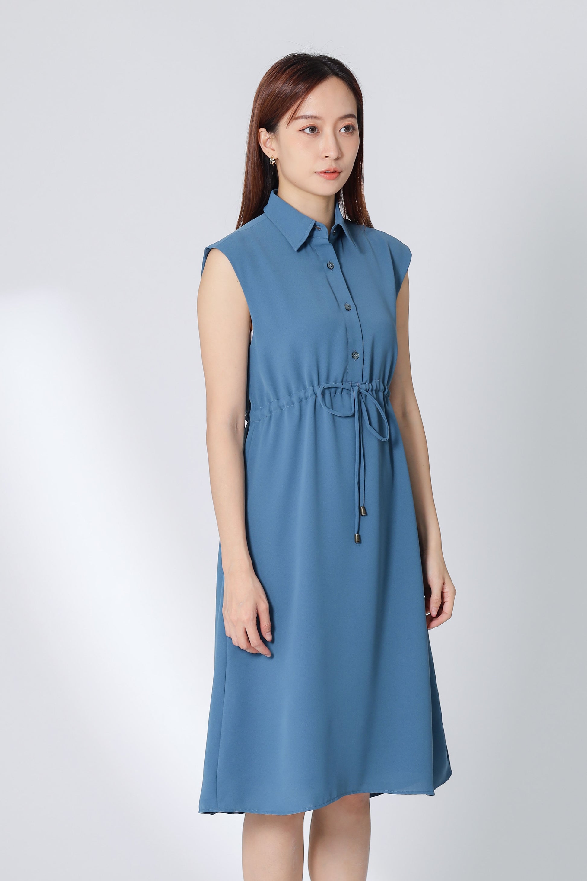 Robyn Drawstring Dress - Teal