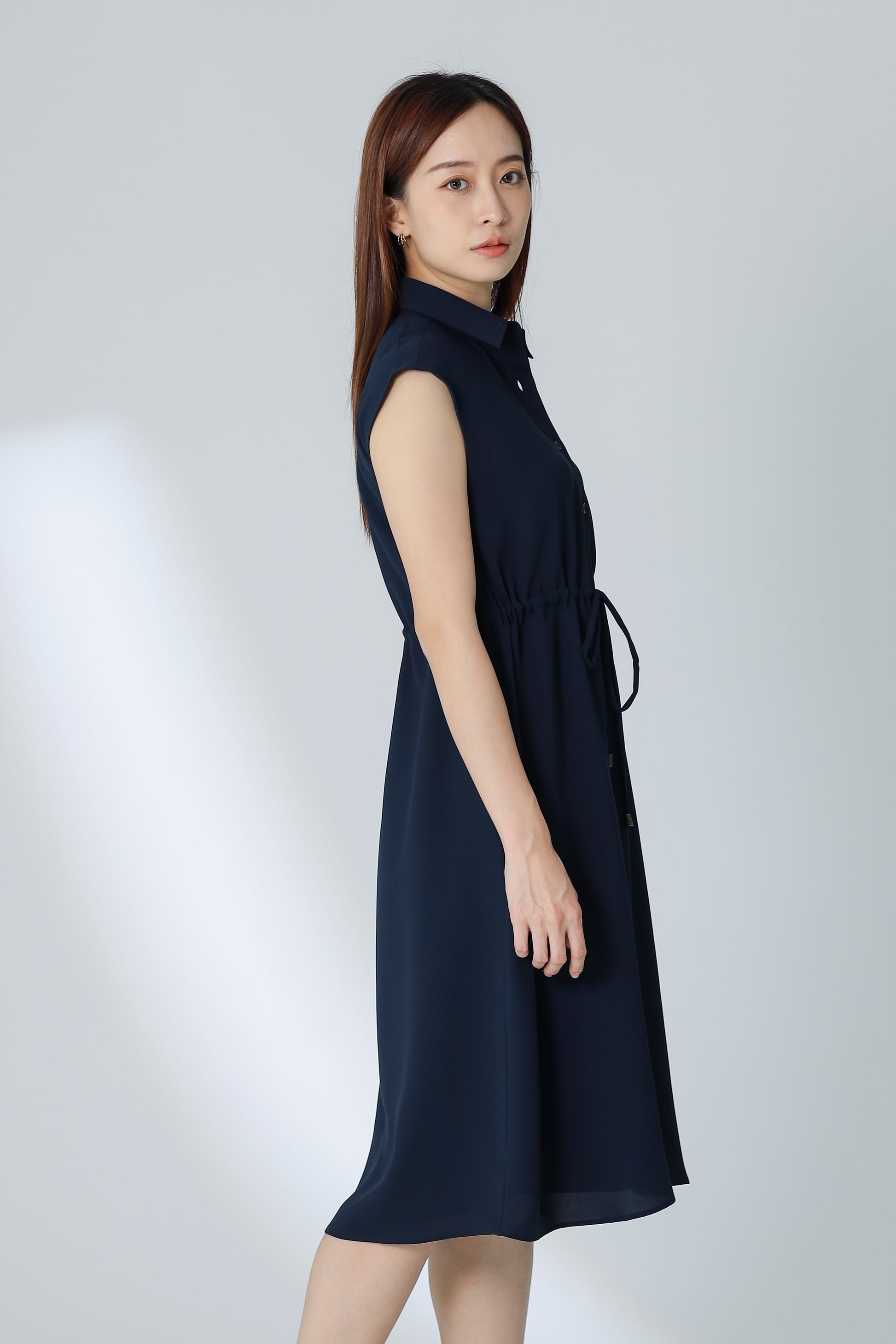 Robyn Drawstring Dress - Navy