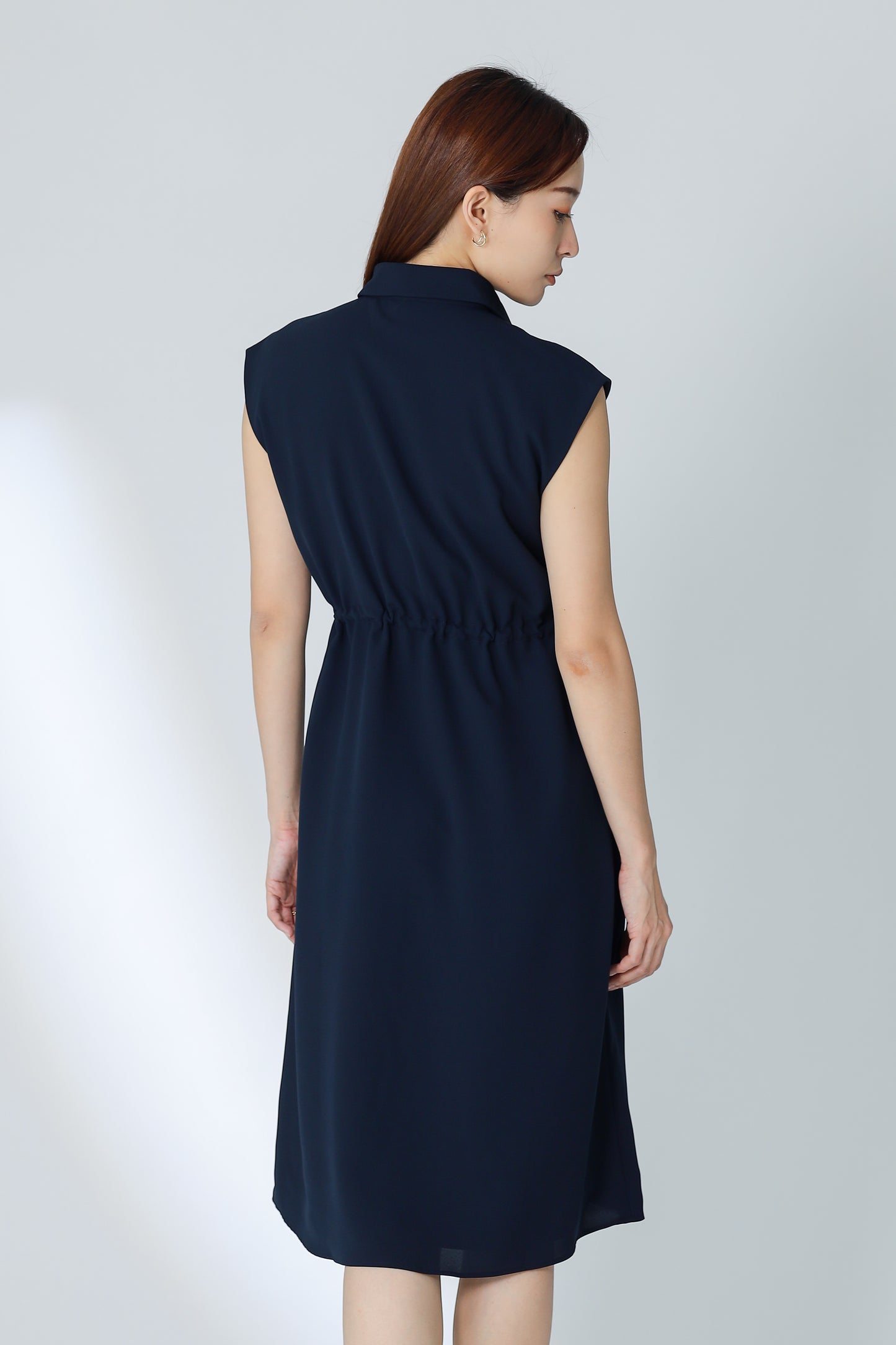 Robyn Drawstring Dress - Navy