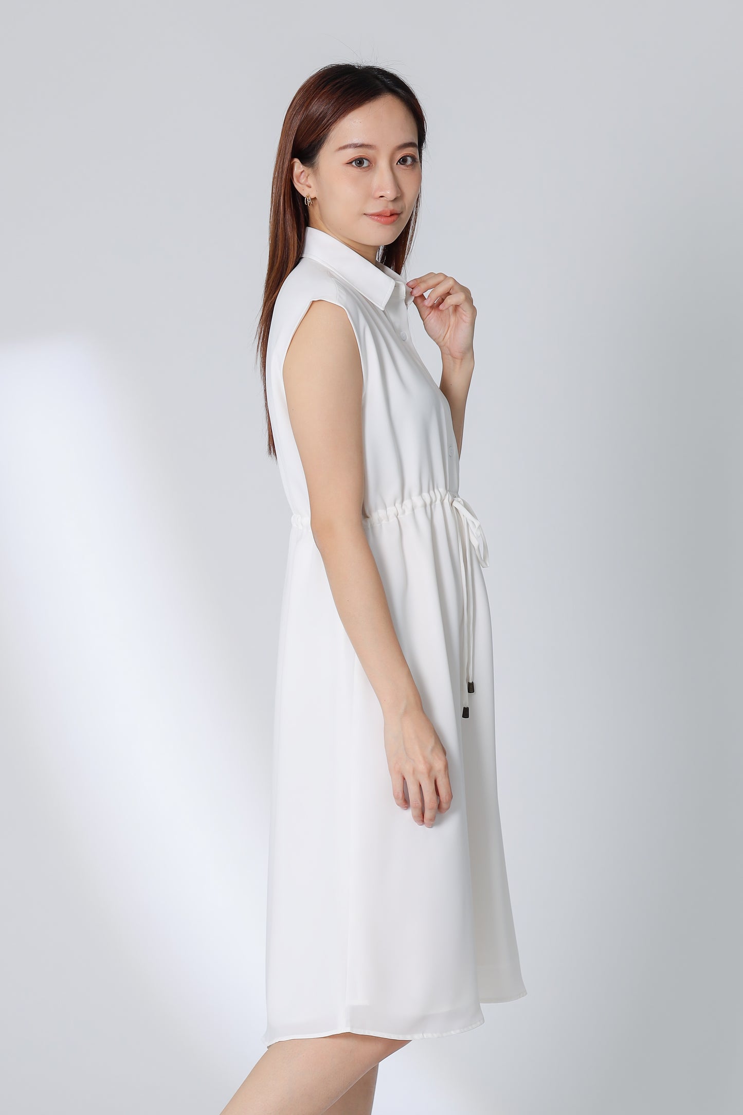 Robyn Drawstring Dress - Ivory