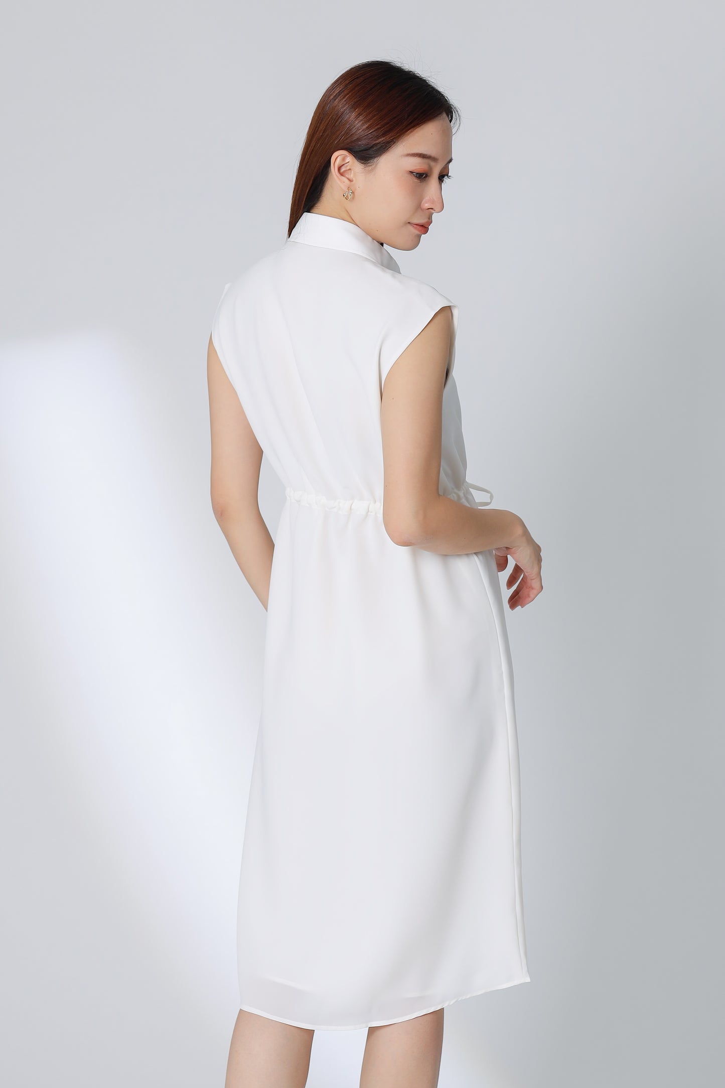 Robyn Drawstring Dress - Ivory
