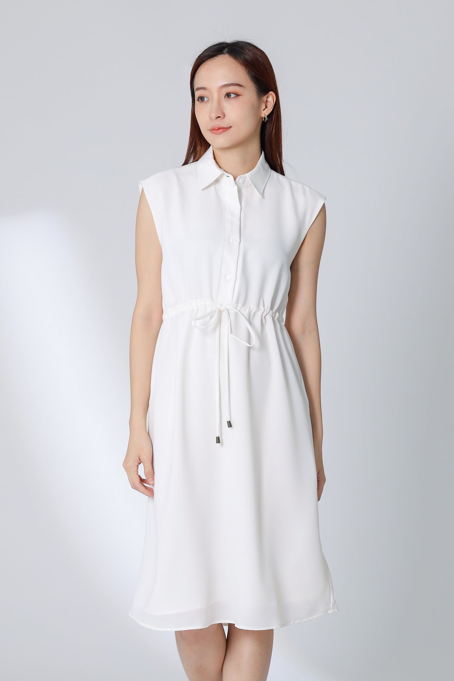 Robyn Drawstring Dress - Ivory