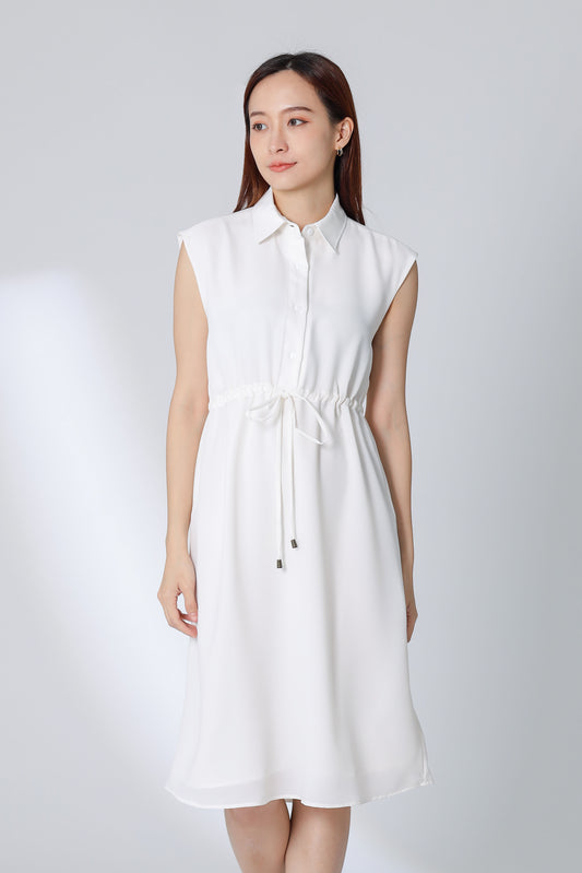 Robyn Drawstring Dress - Ivory