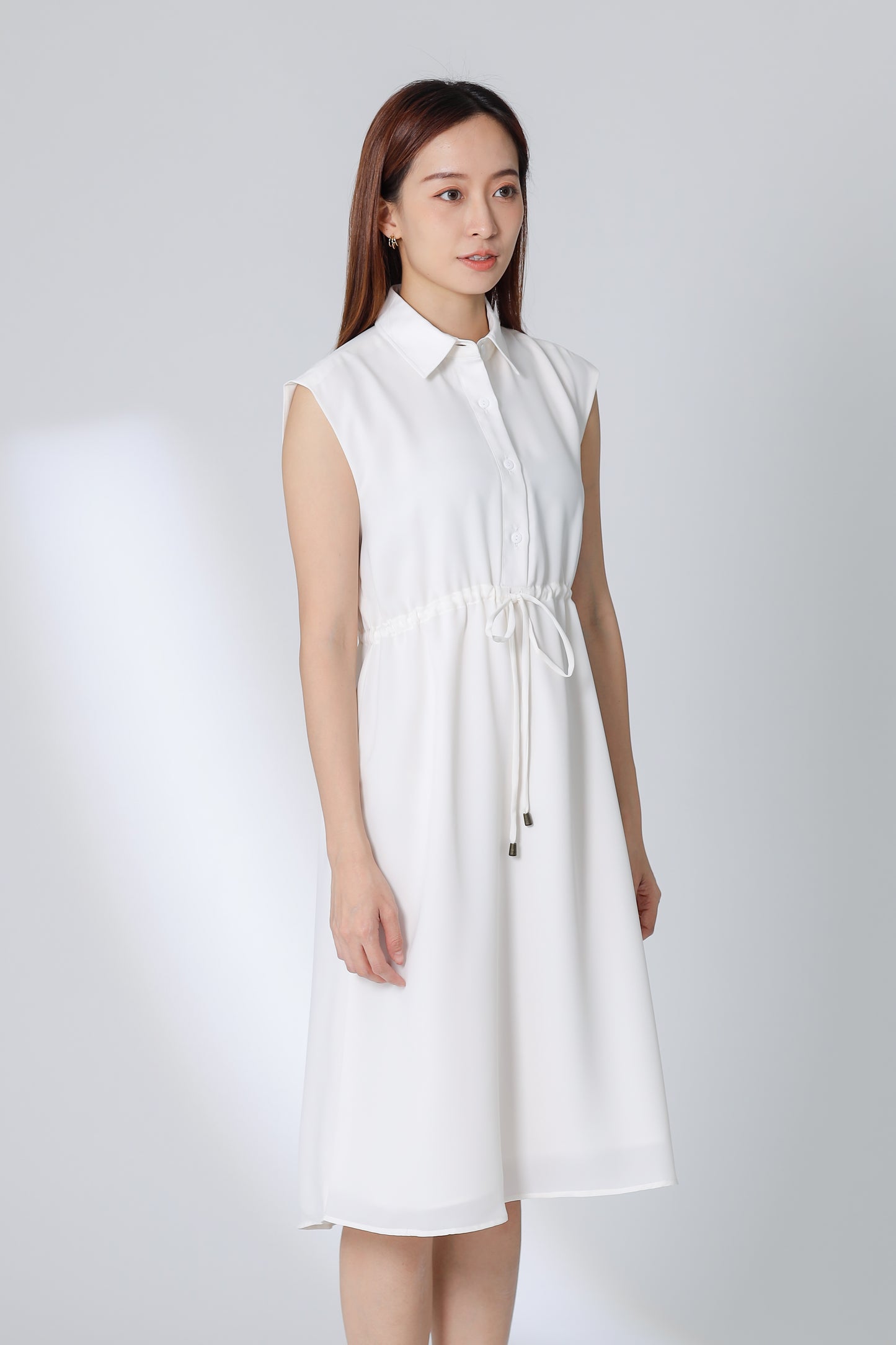 Robyn Drawstring Dress - Ivory