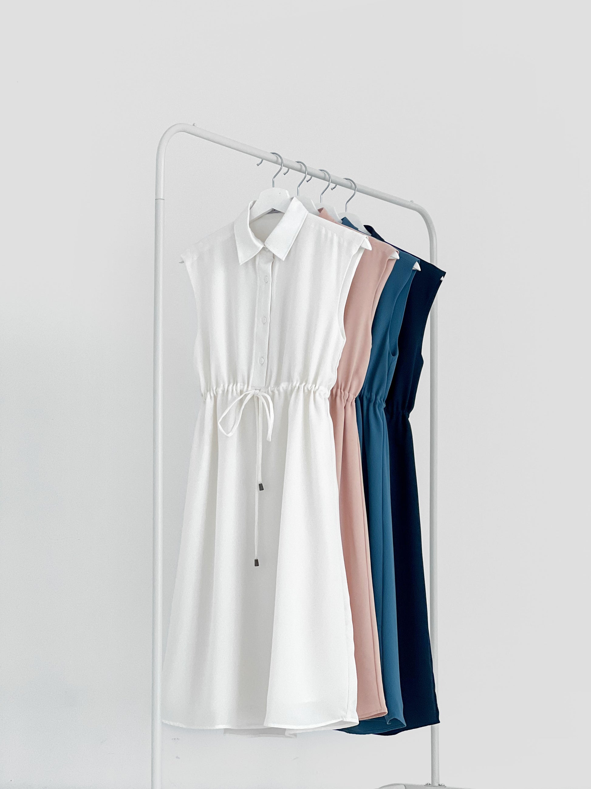 Robyn Drawstring Dress - Navy