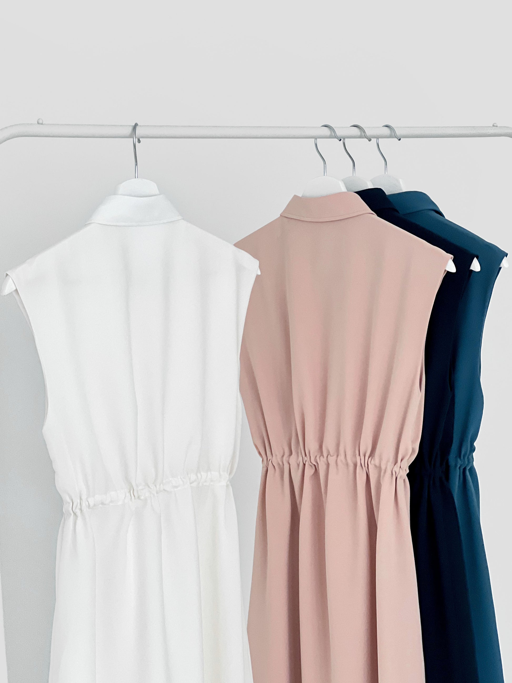 Robyn Drawstring Dress - Navy