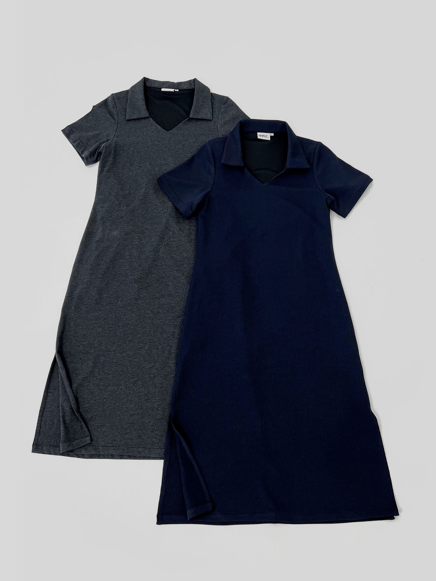 Rubi Collar V-Neck Collared Dress - Navy