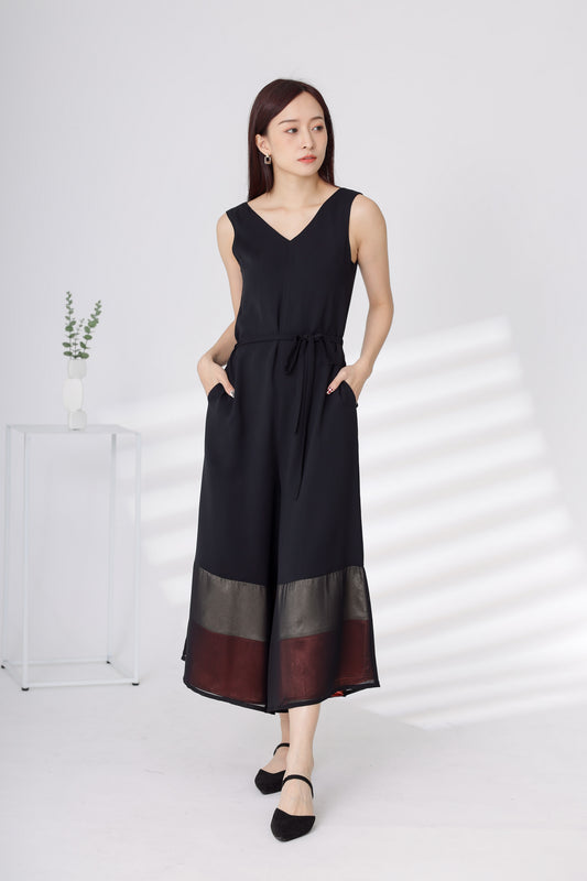 Sabelle Colour Block Jumpsuit - Black