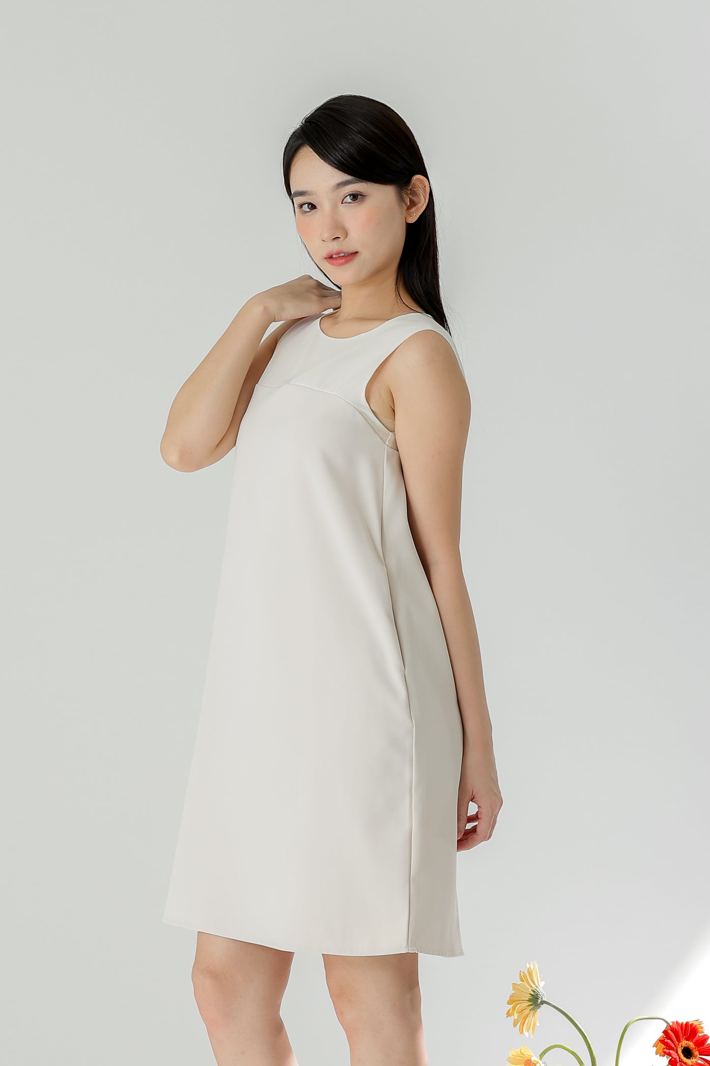 Savannah Classic Shift Dress - Beige