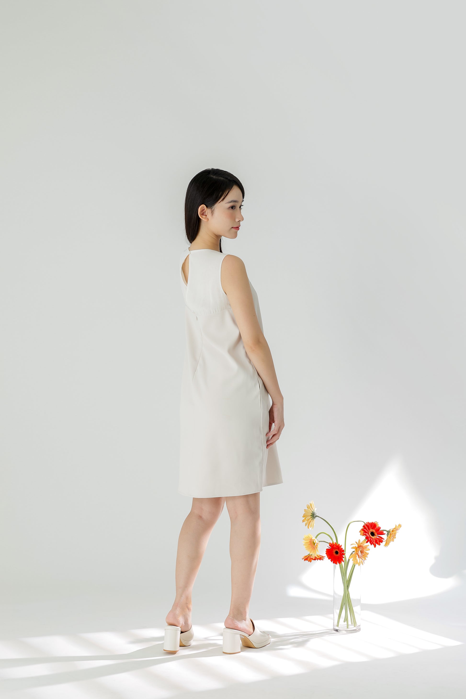 Savannah Classic Shift Dress - Beige