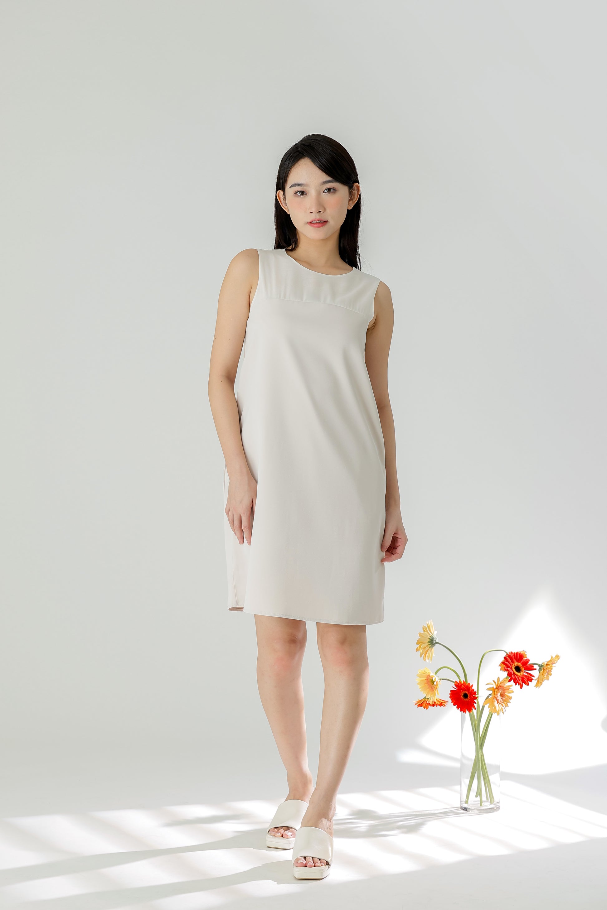 Savannah Classic Shift Dress - Beige