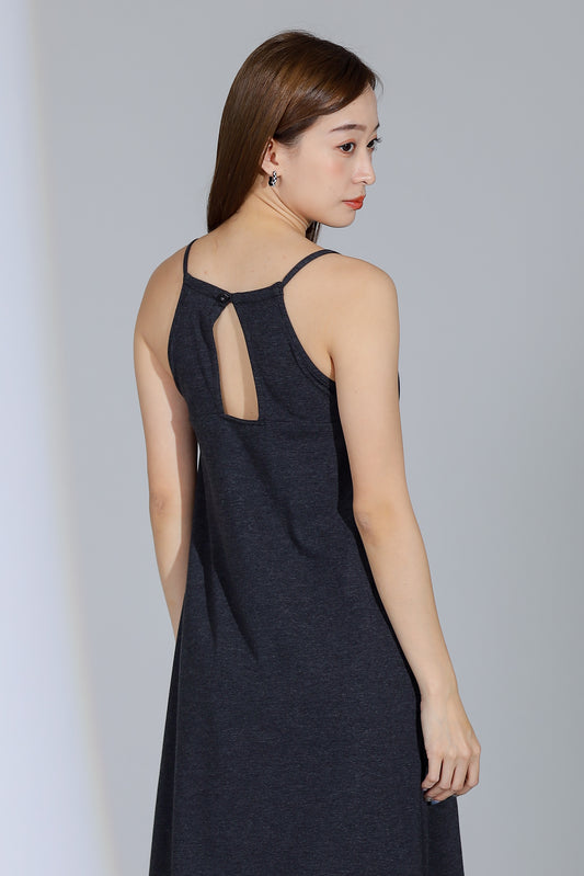 Selma Padded Slip Dress - Charcoal