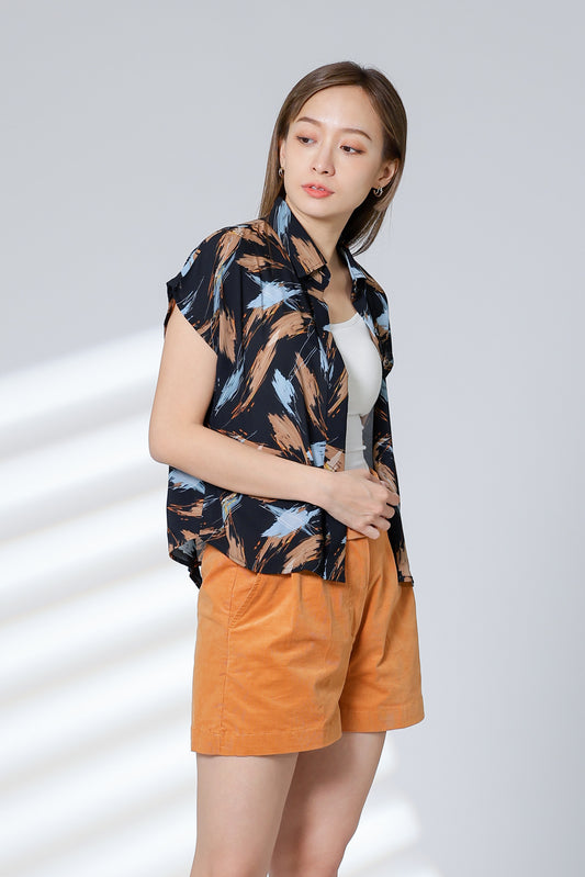 Serrano Printed Shirt - Black/Brown