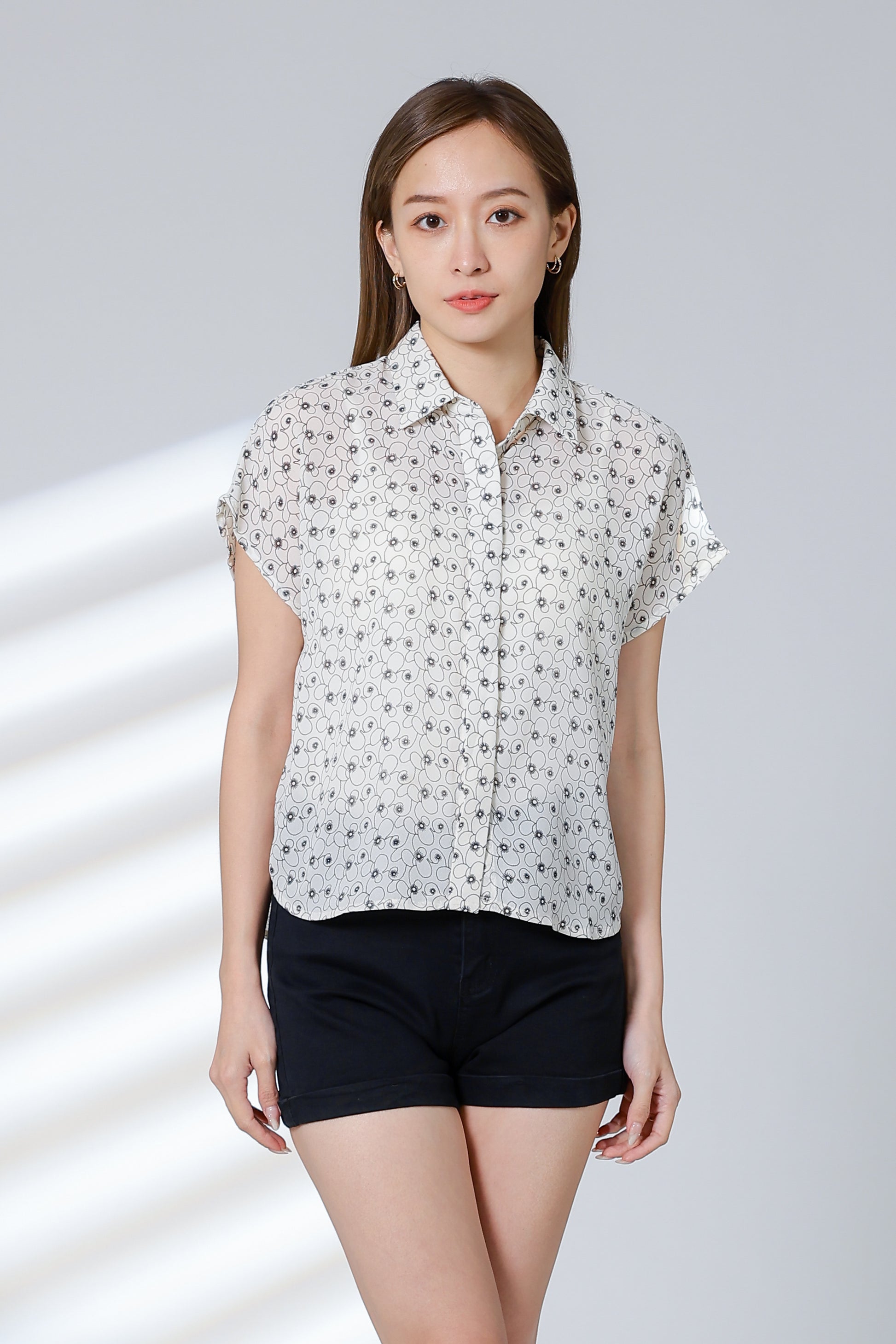 Serrano Printed Shirt - Ivory/Navy
