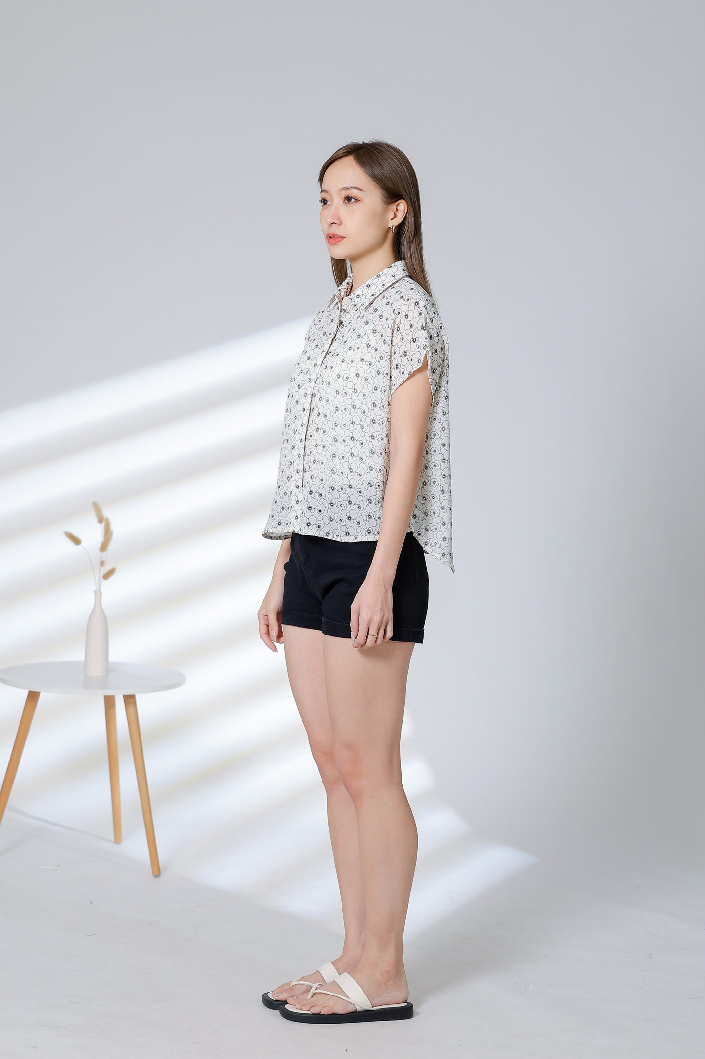 Serrano Printed Shirt - Ivory/Navy