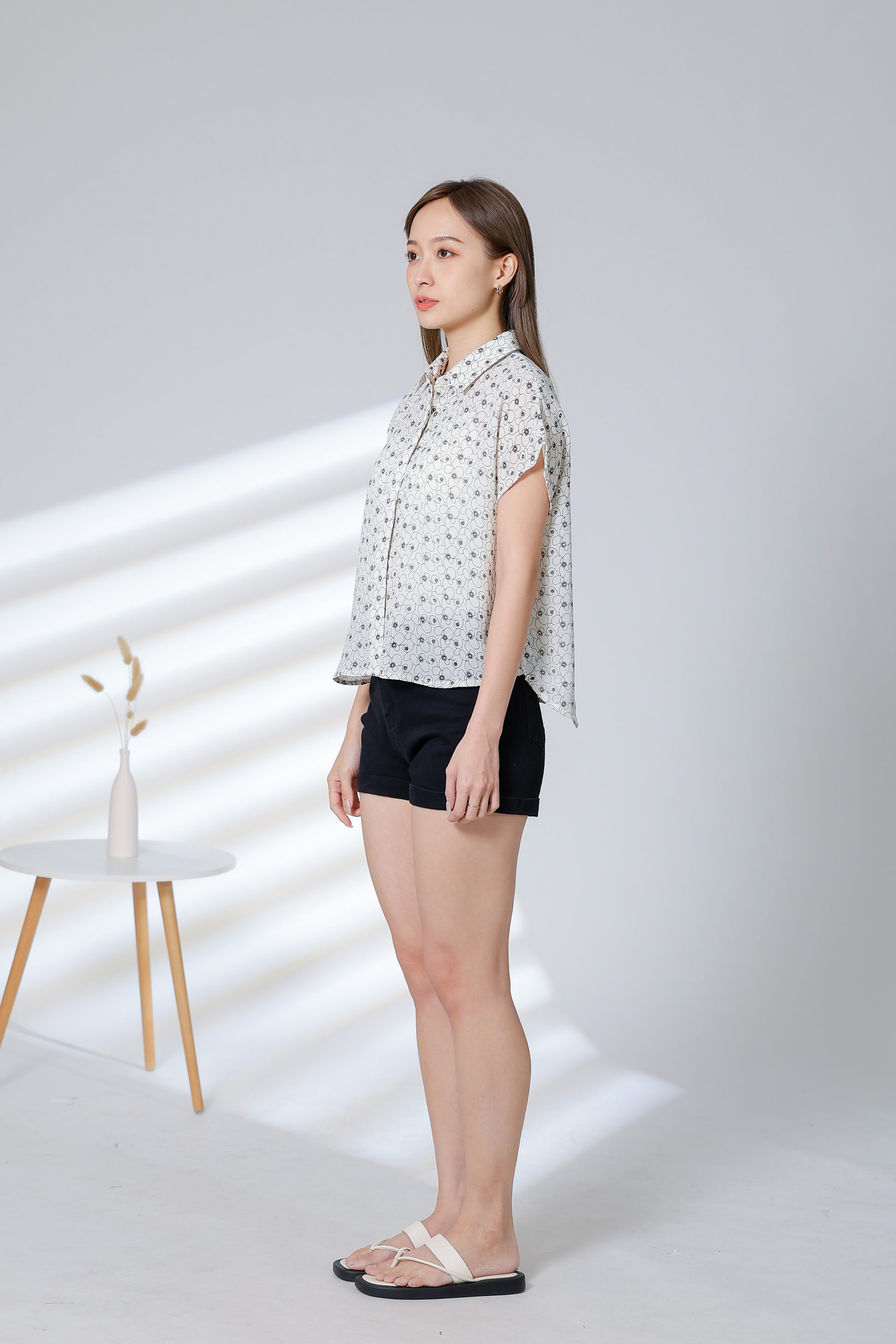 Serrano Printed Shirt - Ivory/Navy