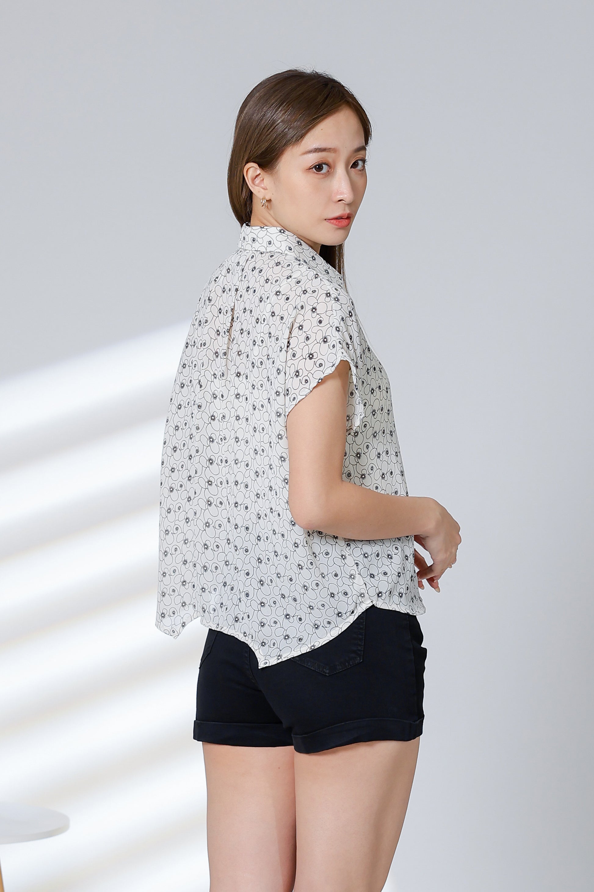 Serrano Printed Shirt - Ivory/Navy