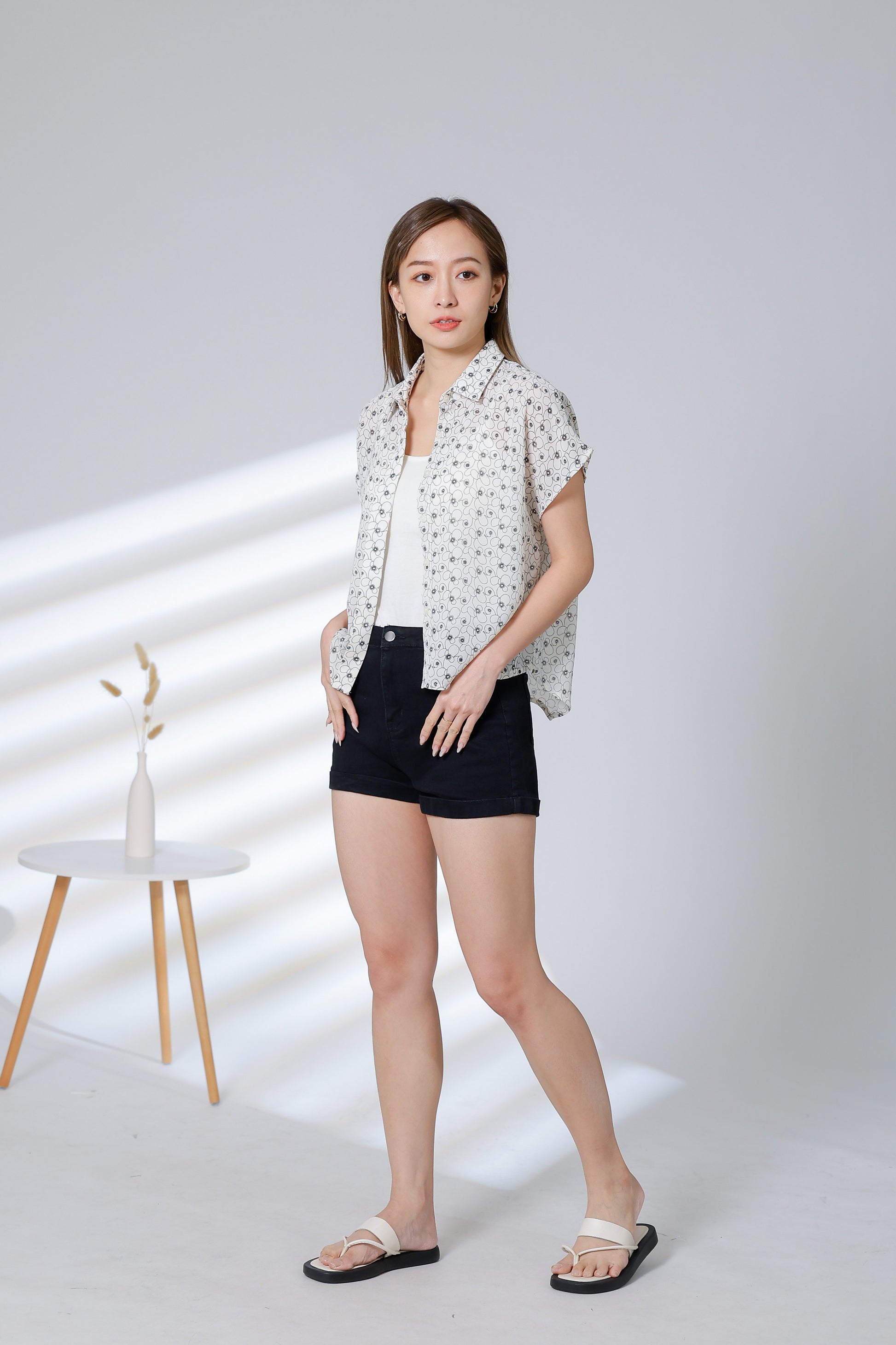 Serrano Printed Shirt - Ivory/Navy