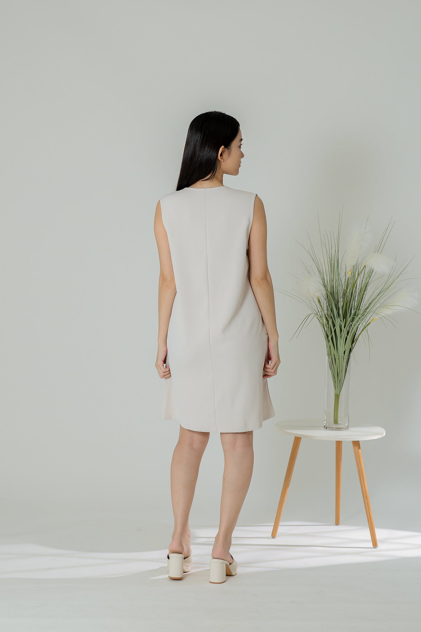 Shalom Button Down Dress - Beige