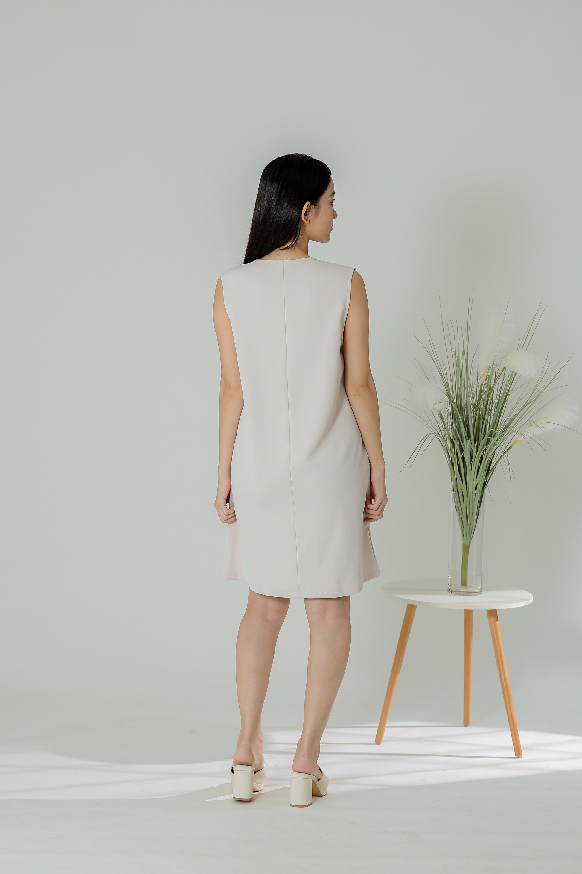 Shalom Button Down Dress - Beige