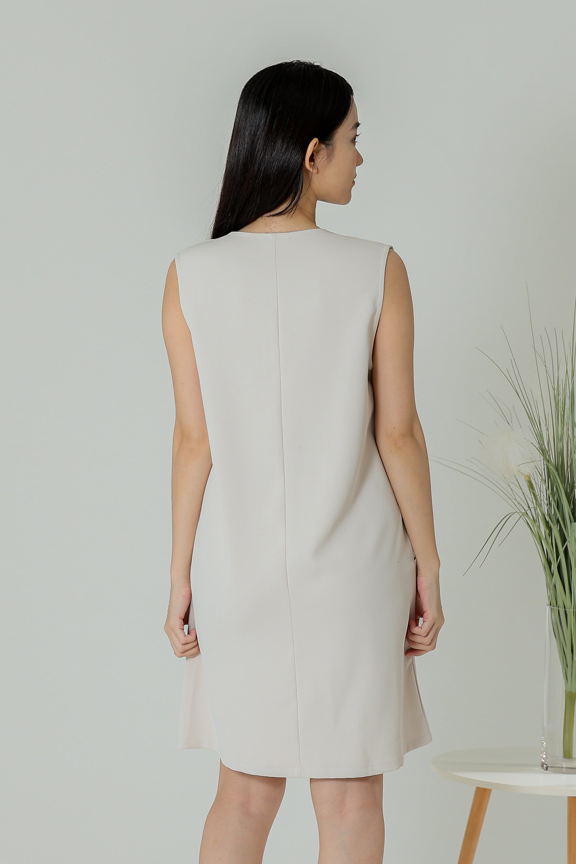 Shalom Button Down Dress - Beige