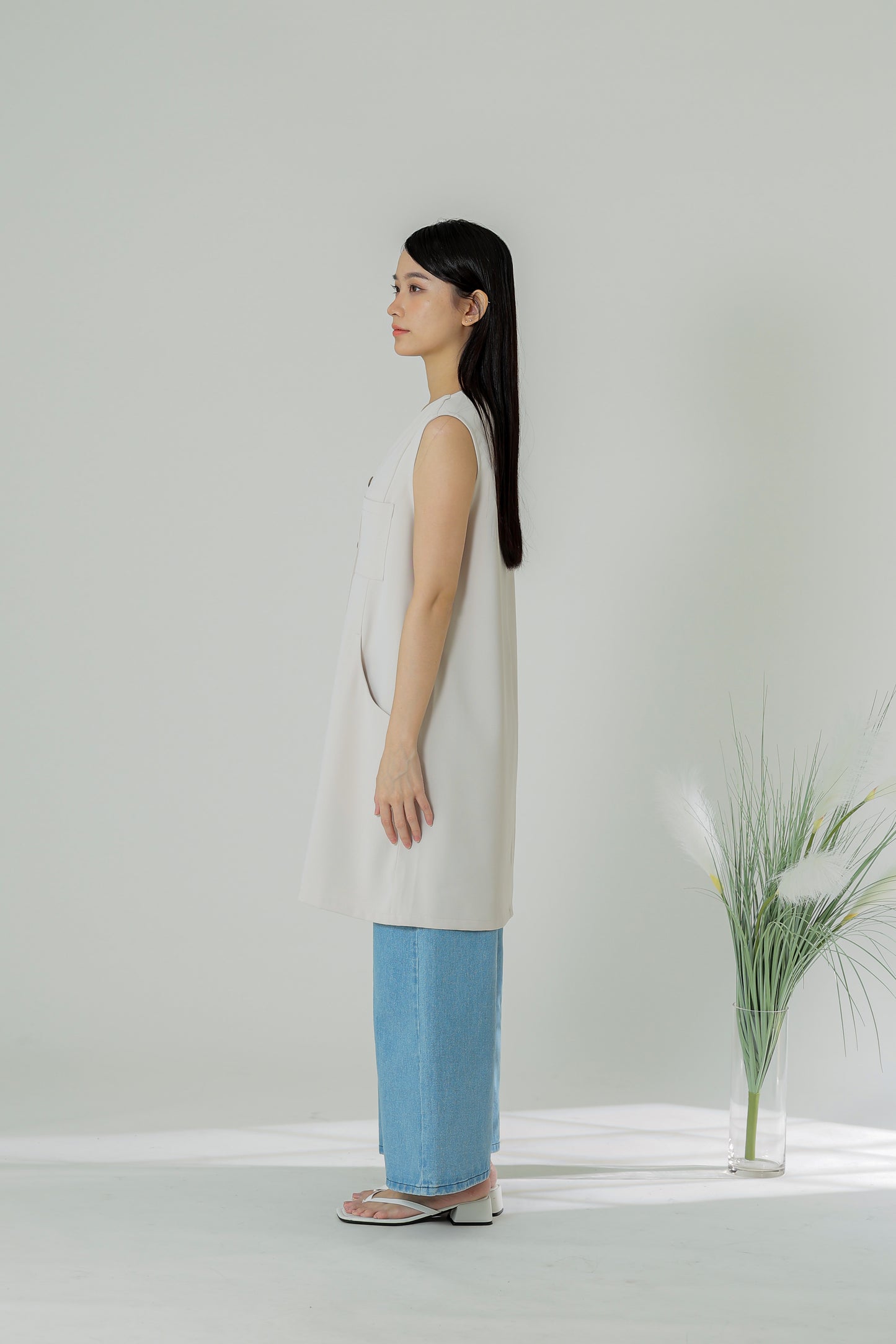 Shalom Button Down Dress - Beige