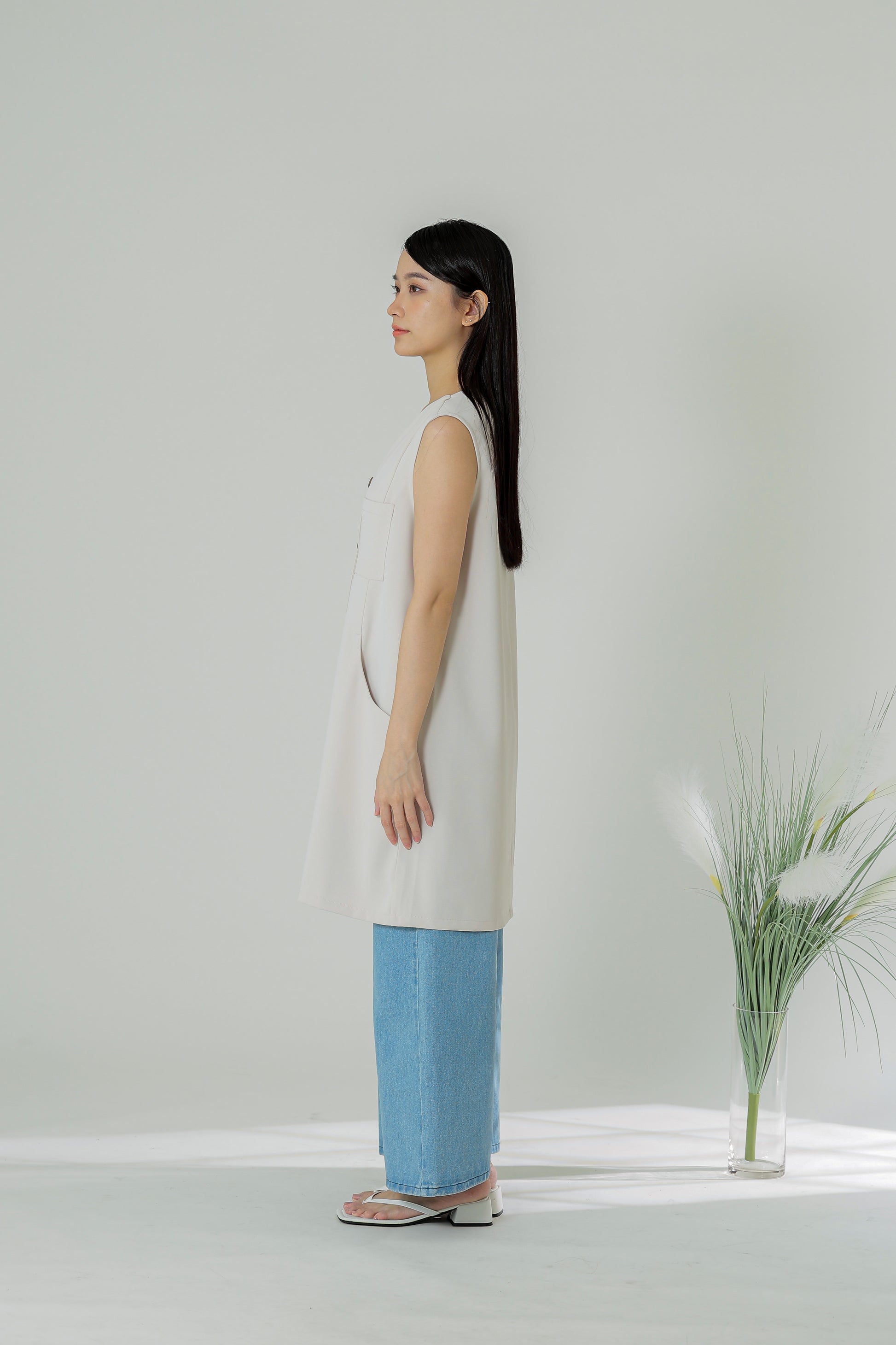 Shalom Button Down Dress - Beige